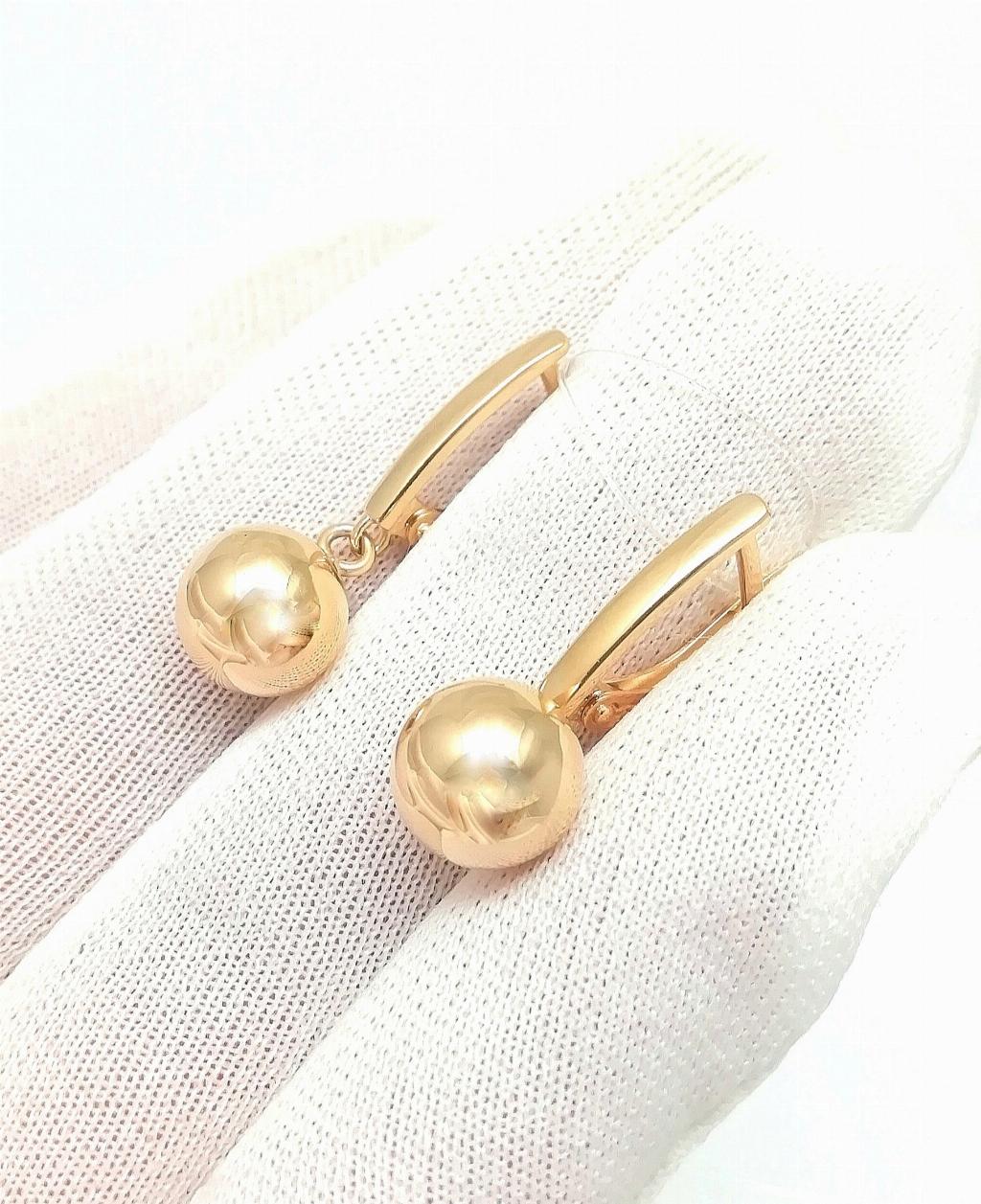 Золотые серьги шары женские