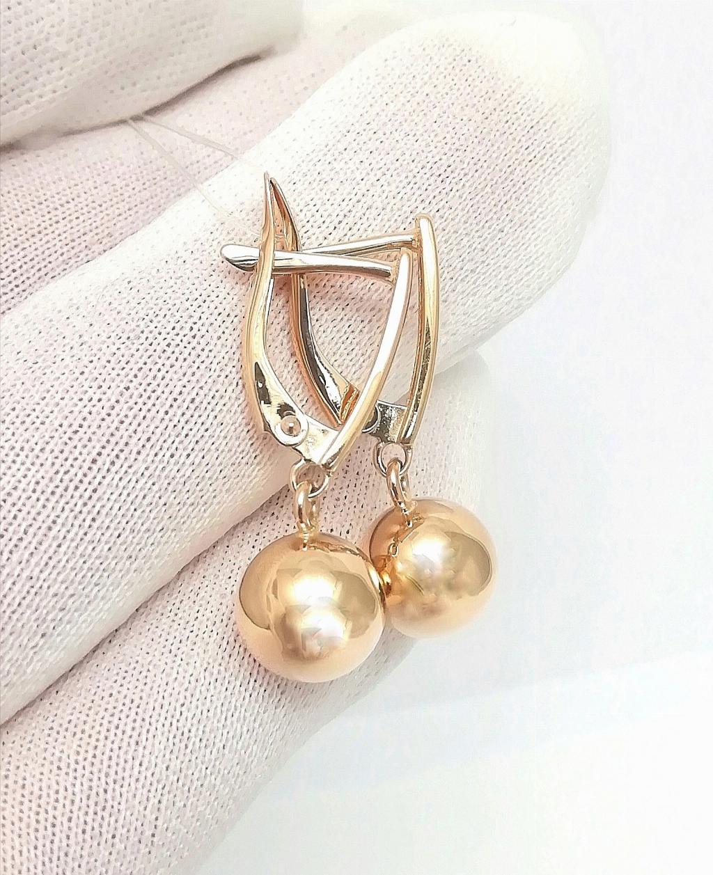 Золотые серьги шары женские