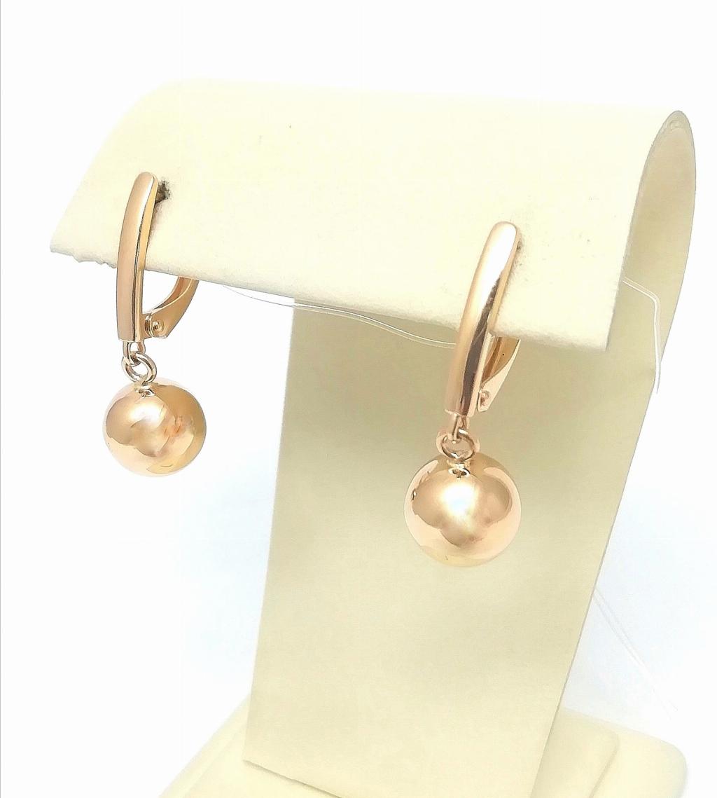 Золотые серьги шары женские