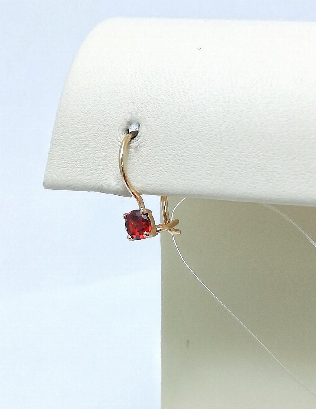 Золотые серьги детские, вставка фианит