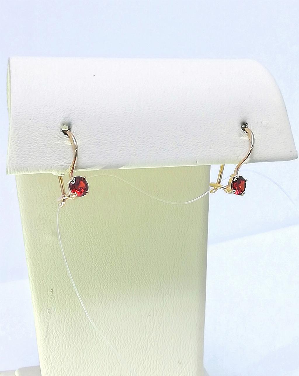 Золотые серьги детские, вставка фианит