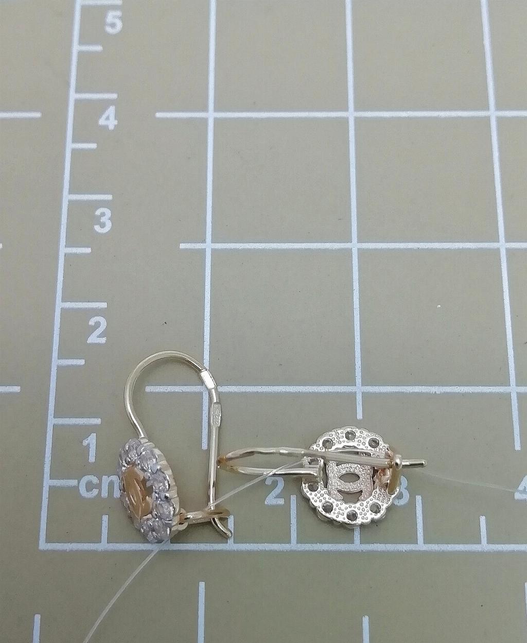 Золотые серьги шанель, вставка фианит