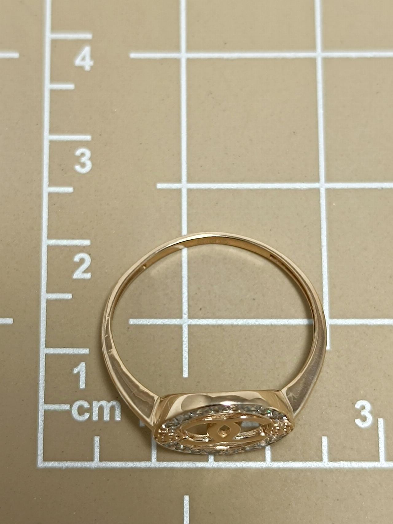 Золотое кольцо женское, вставка фианит