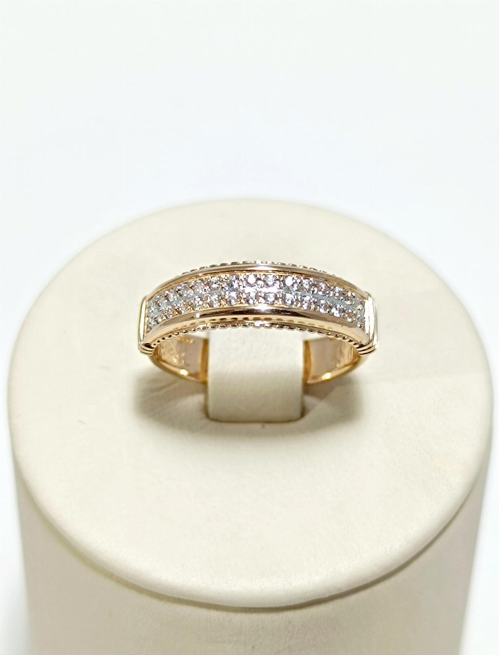 Золотое кольцо женское, вставка фианит