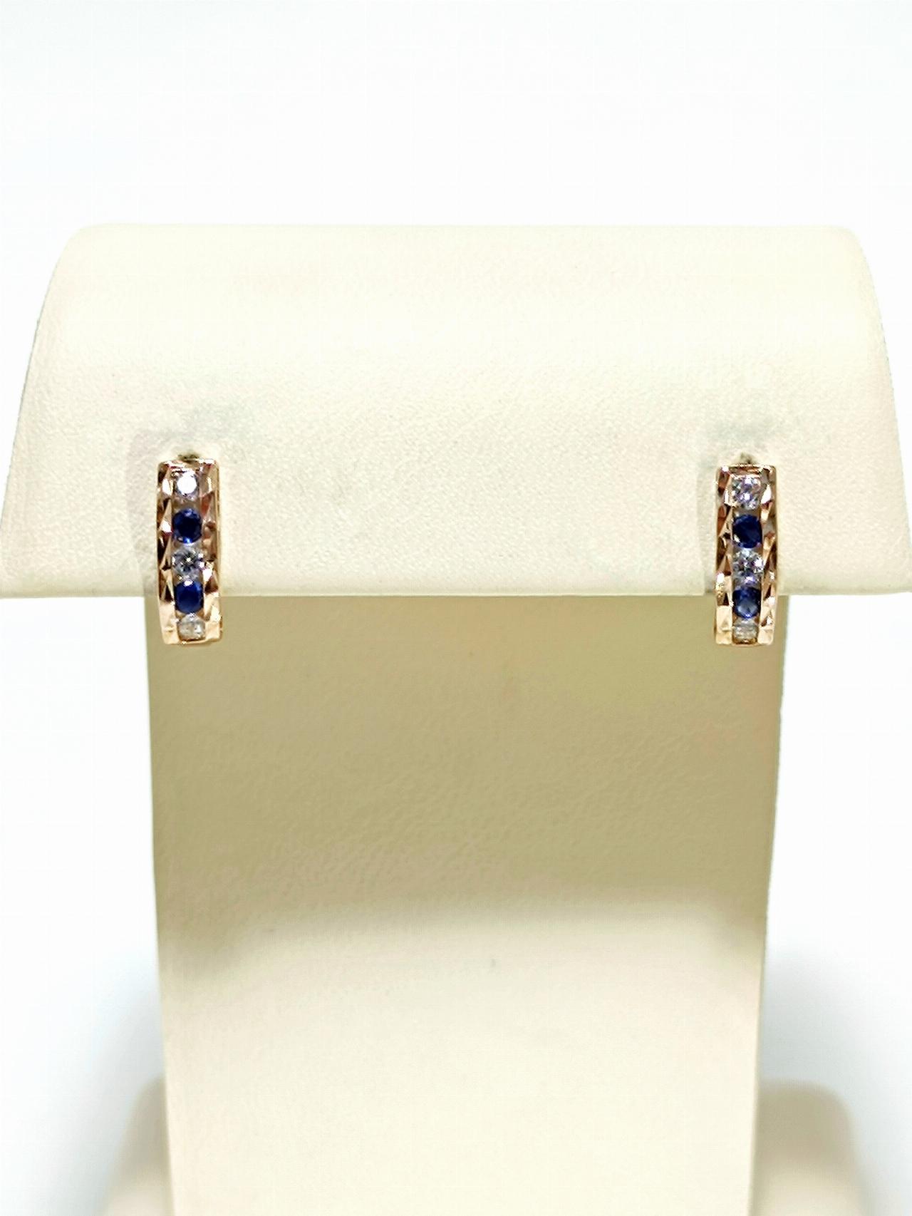 Золотые серьги детские, вставка фианит