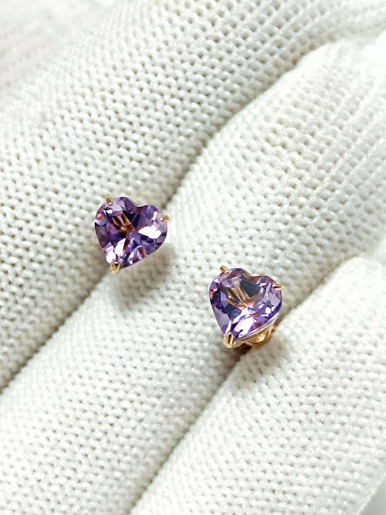 Золотые серьги пусеты, вставка фианит