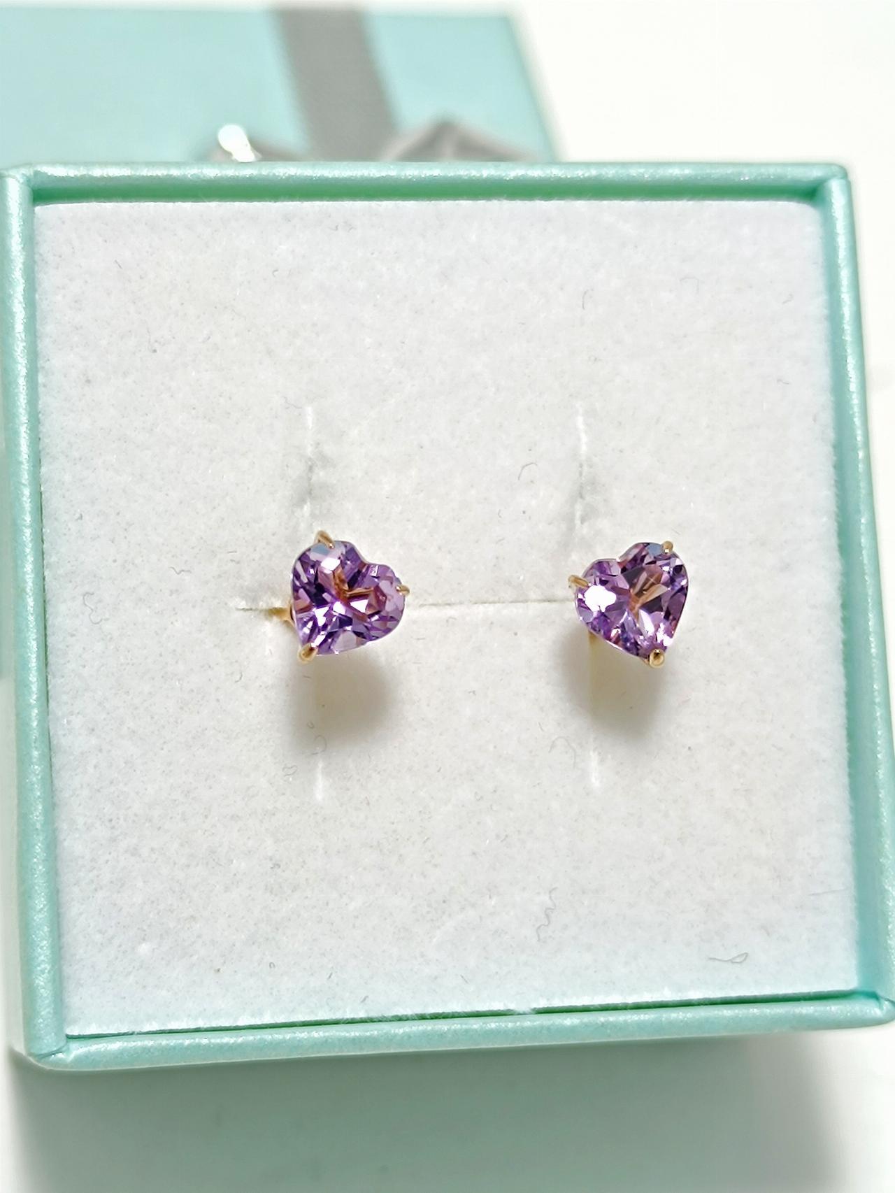 Золотые серьги пусеты, вставка фианит