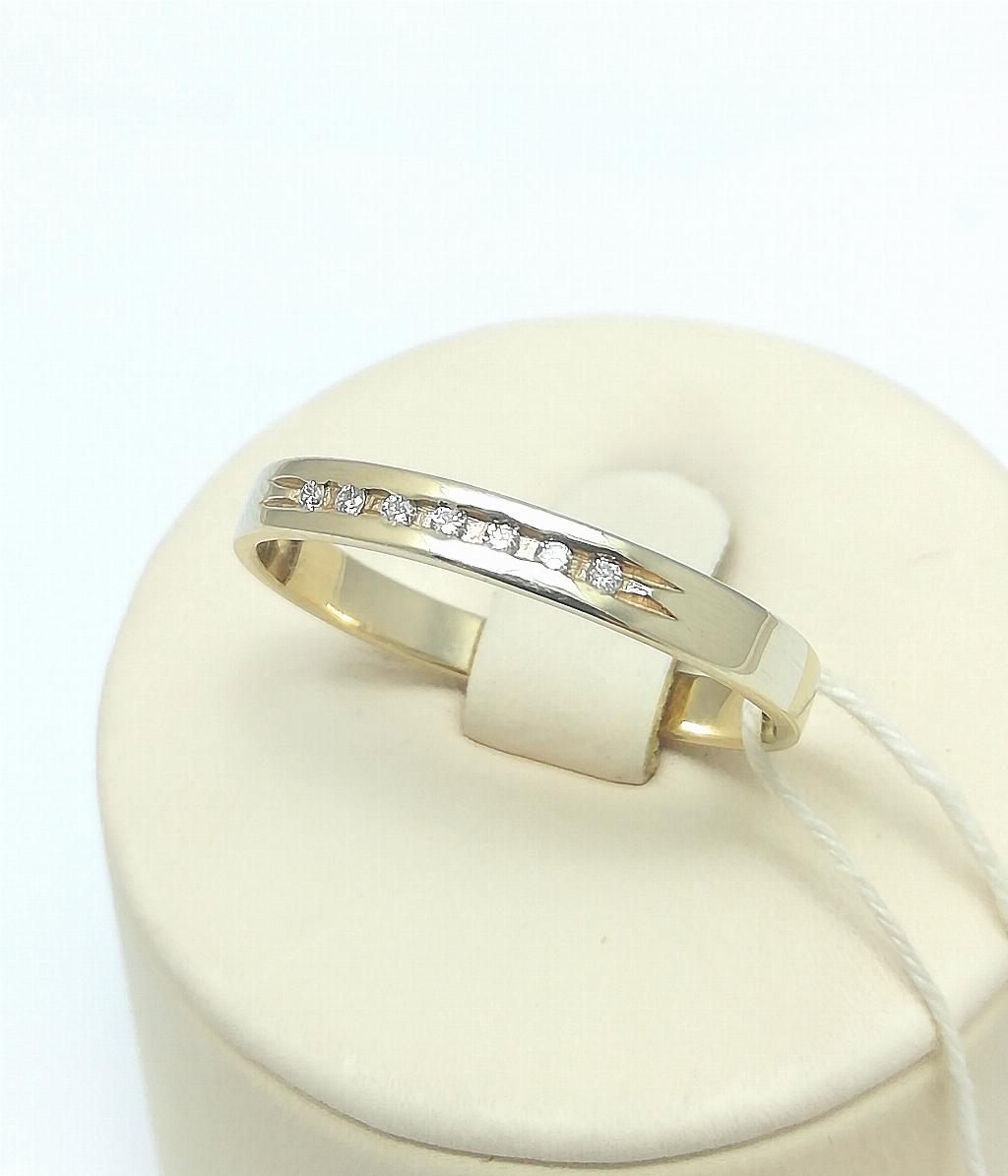 Золотое кольцо дорожка, вставка бриллиант