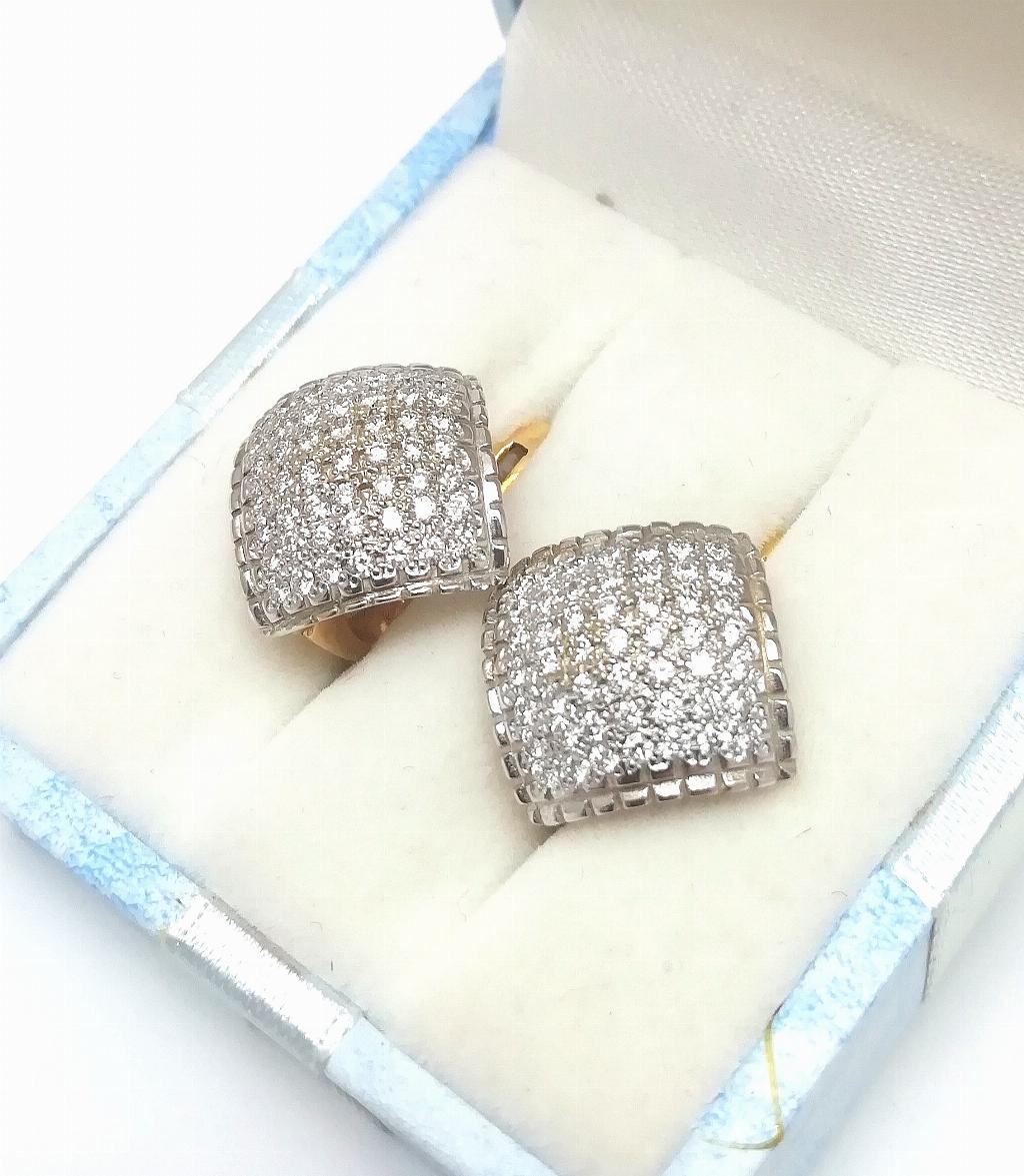 Серьги женские классические, вставка бриллиант