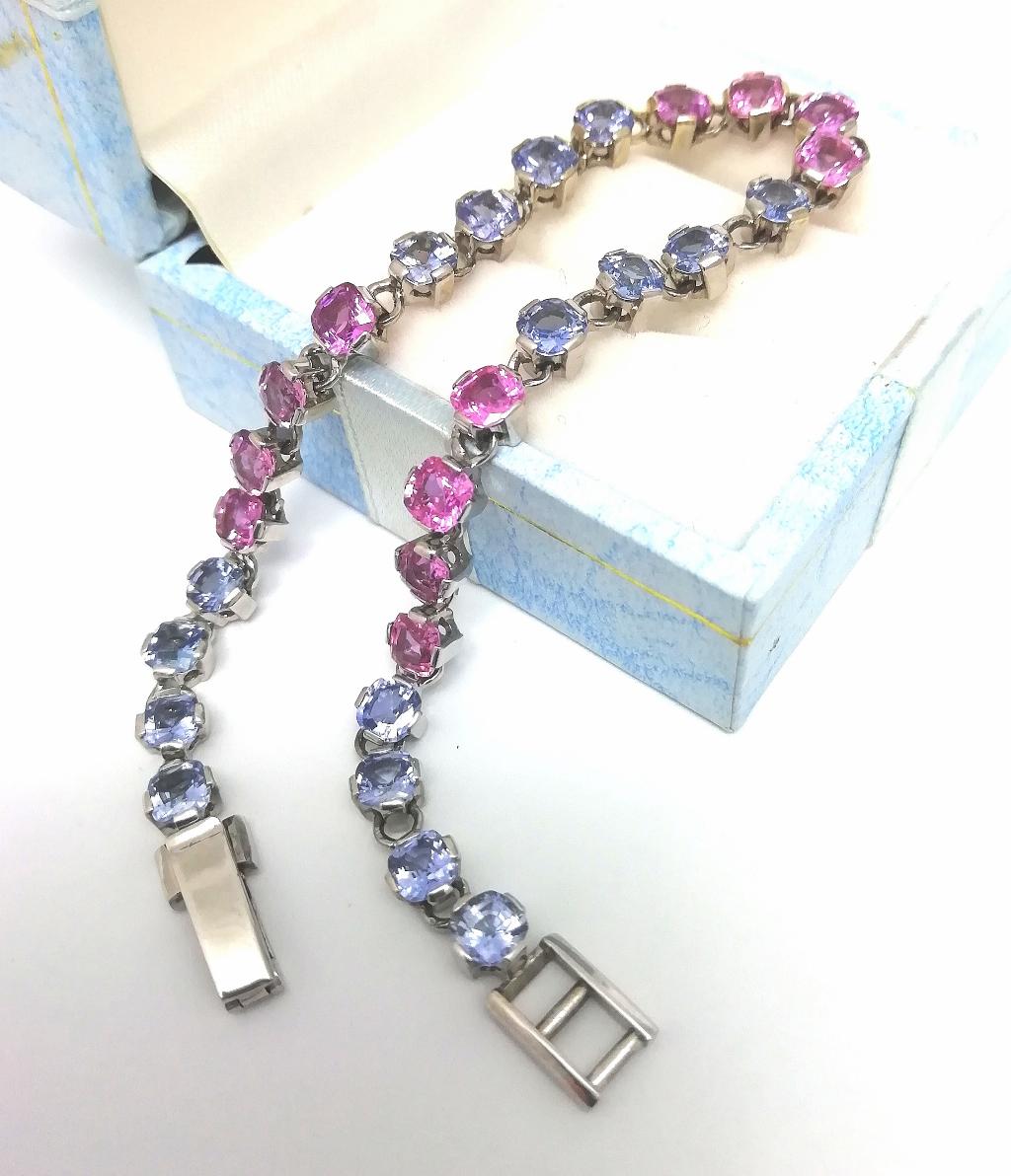 Браслет женский, вставка сапфир