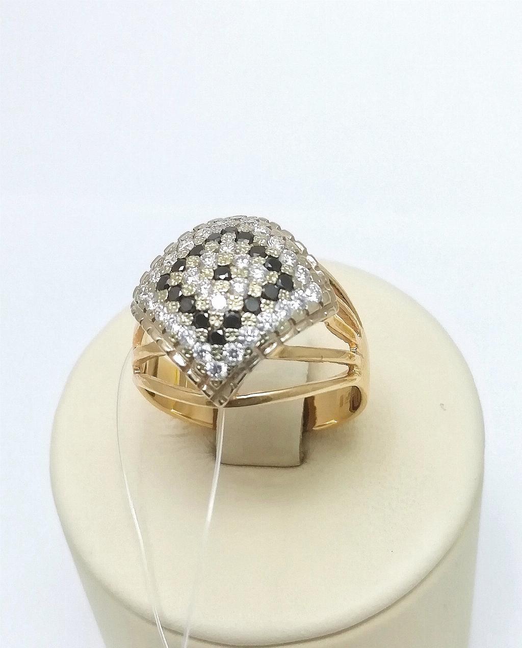 Золотое кольцо женское, вставка бриллиант