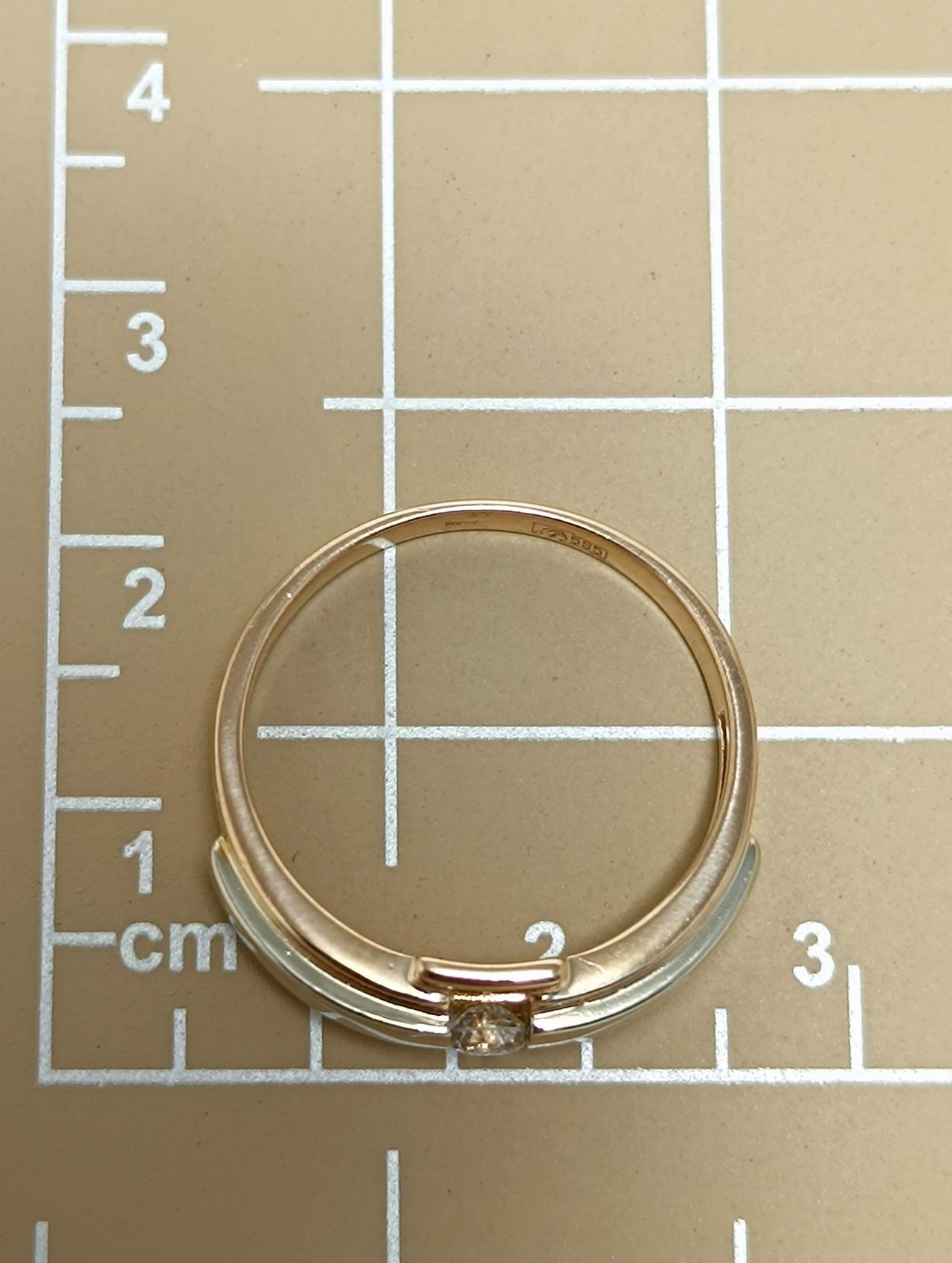 Золотое кольцо женское, вставка бриллиант