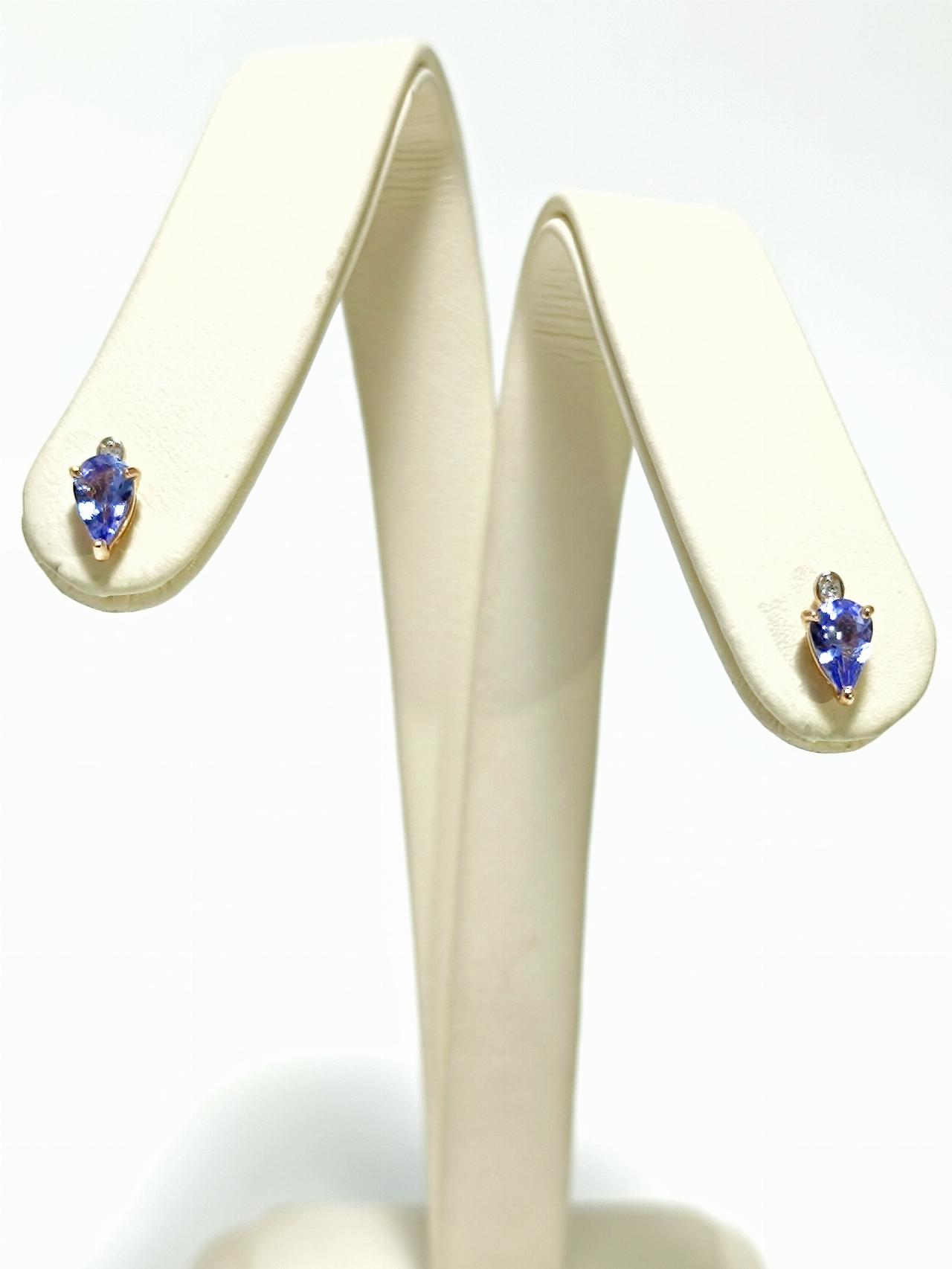 Золотые серьги пусеты, вставка фианит