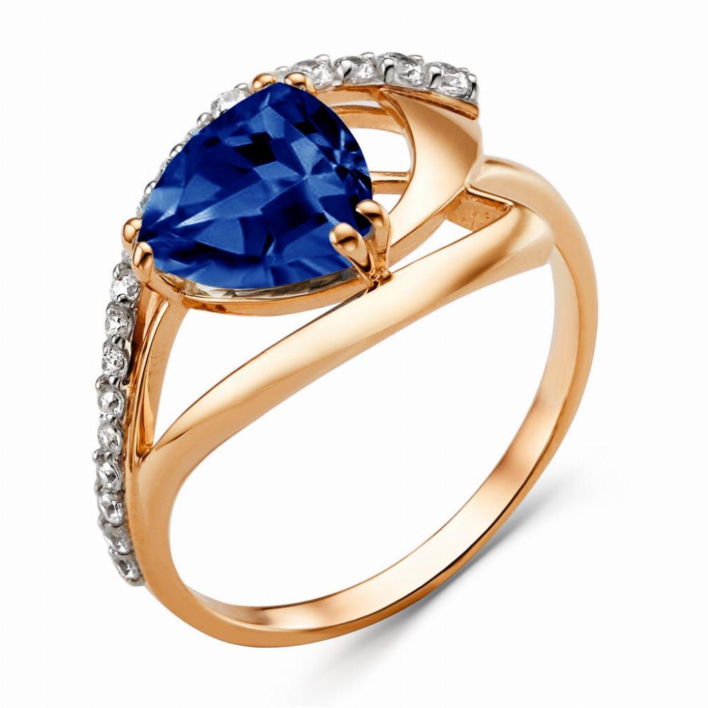 Золотое кольцо, вставка фианит