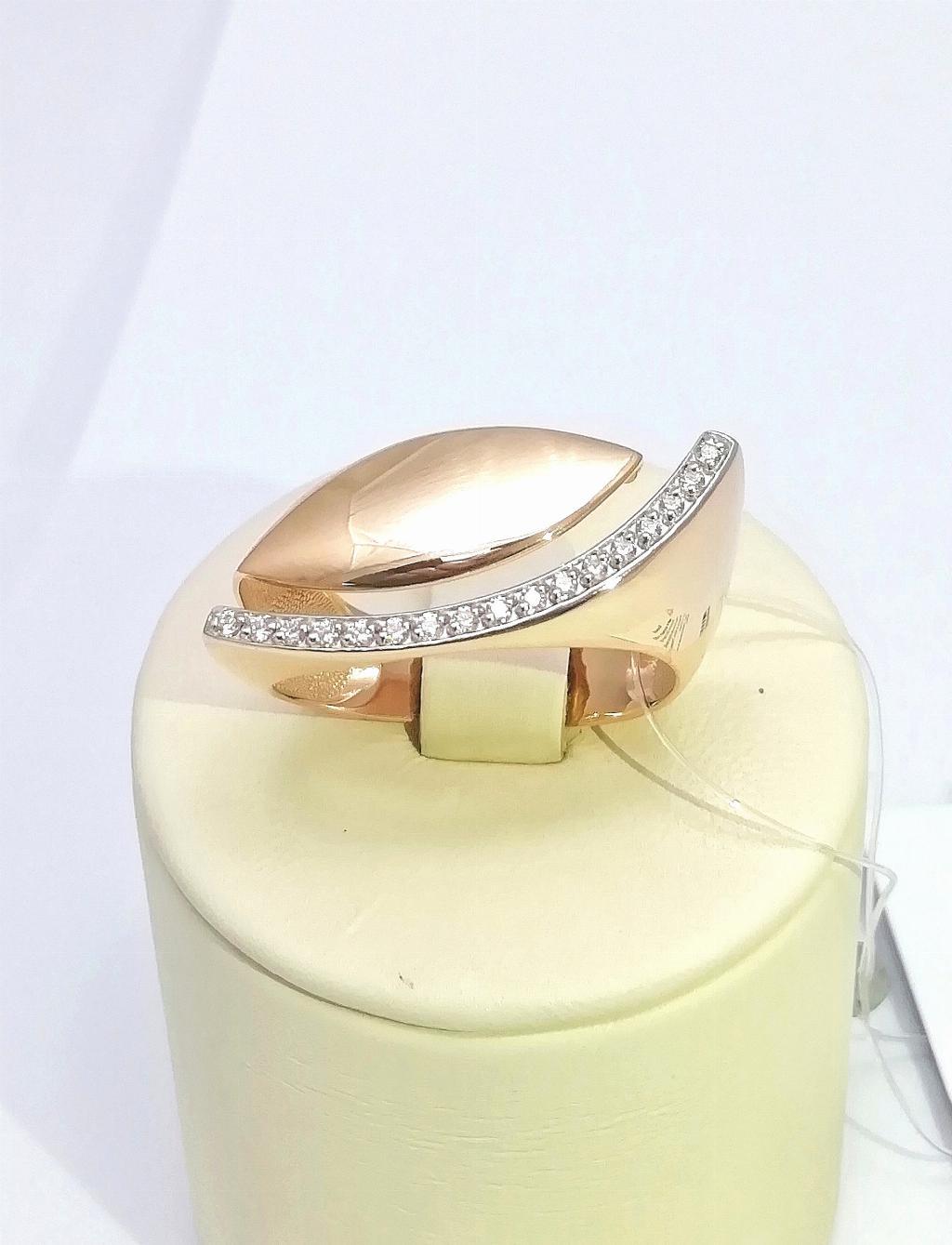 Золотое кольцо женское, вставка фианит