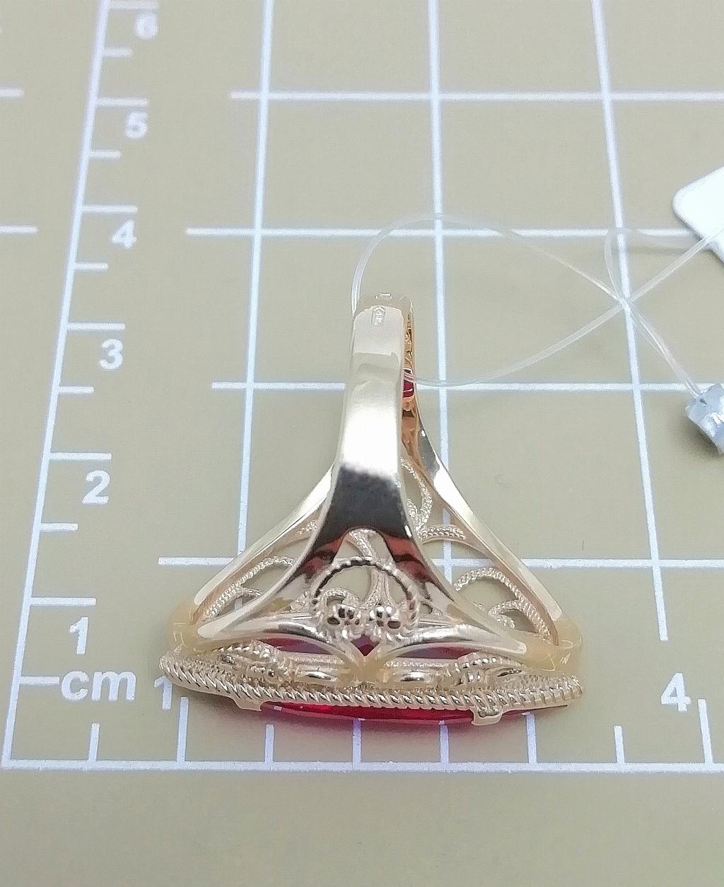 Золотое кольцо Маркиз, вставка фианит