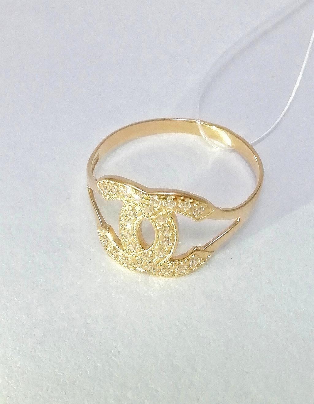 Золотое кольцо, вставка фианит