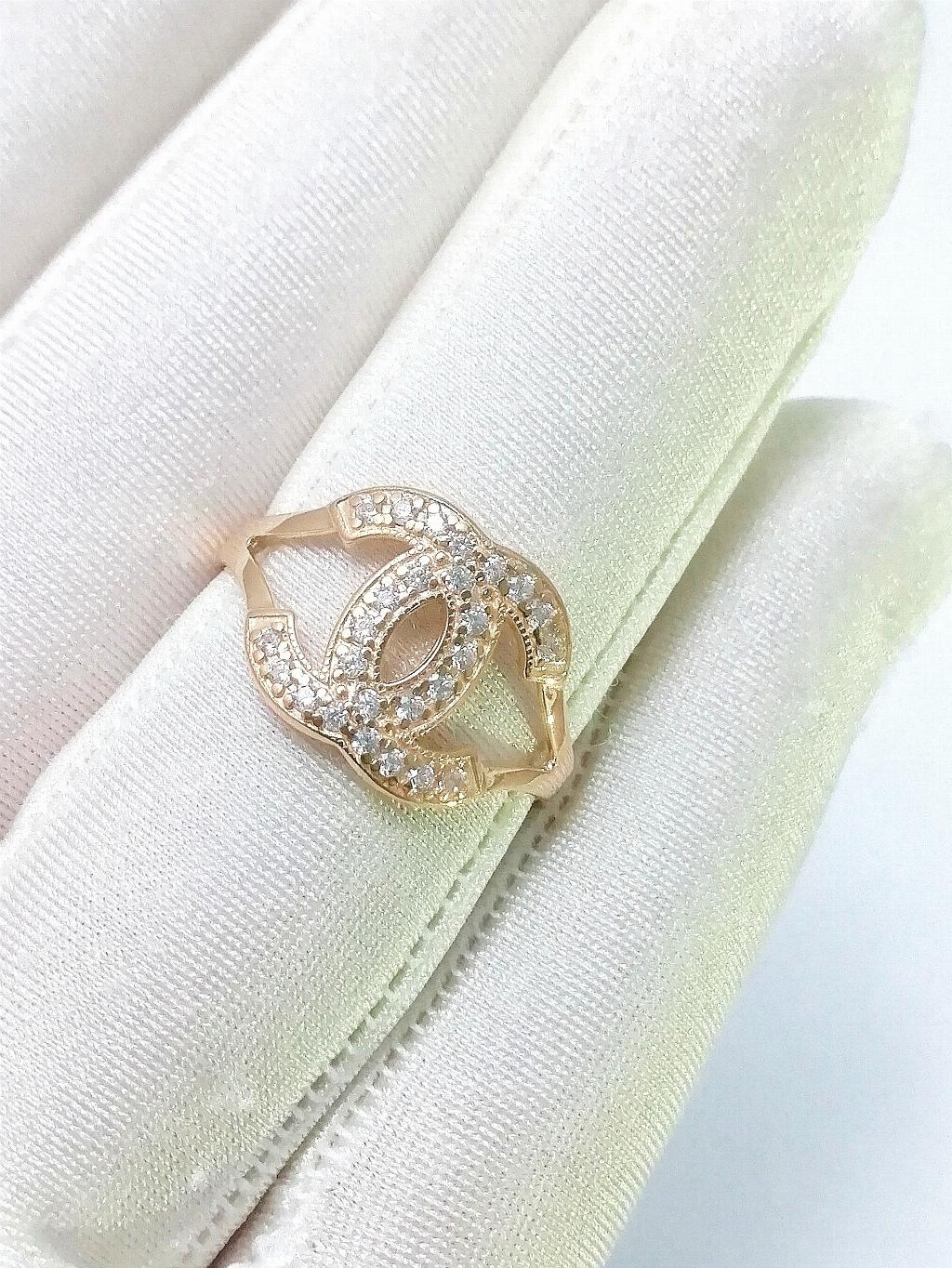 Золотое кольцо, вставка фианит