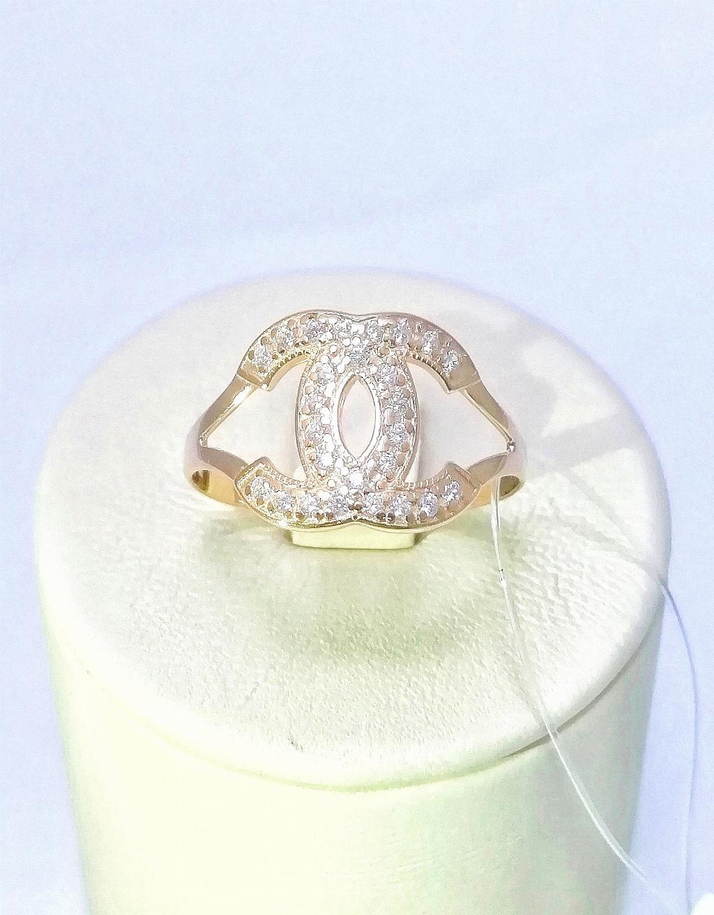 Золотое кольцо, вставка фианит