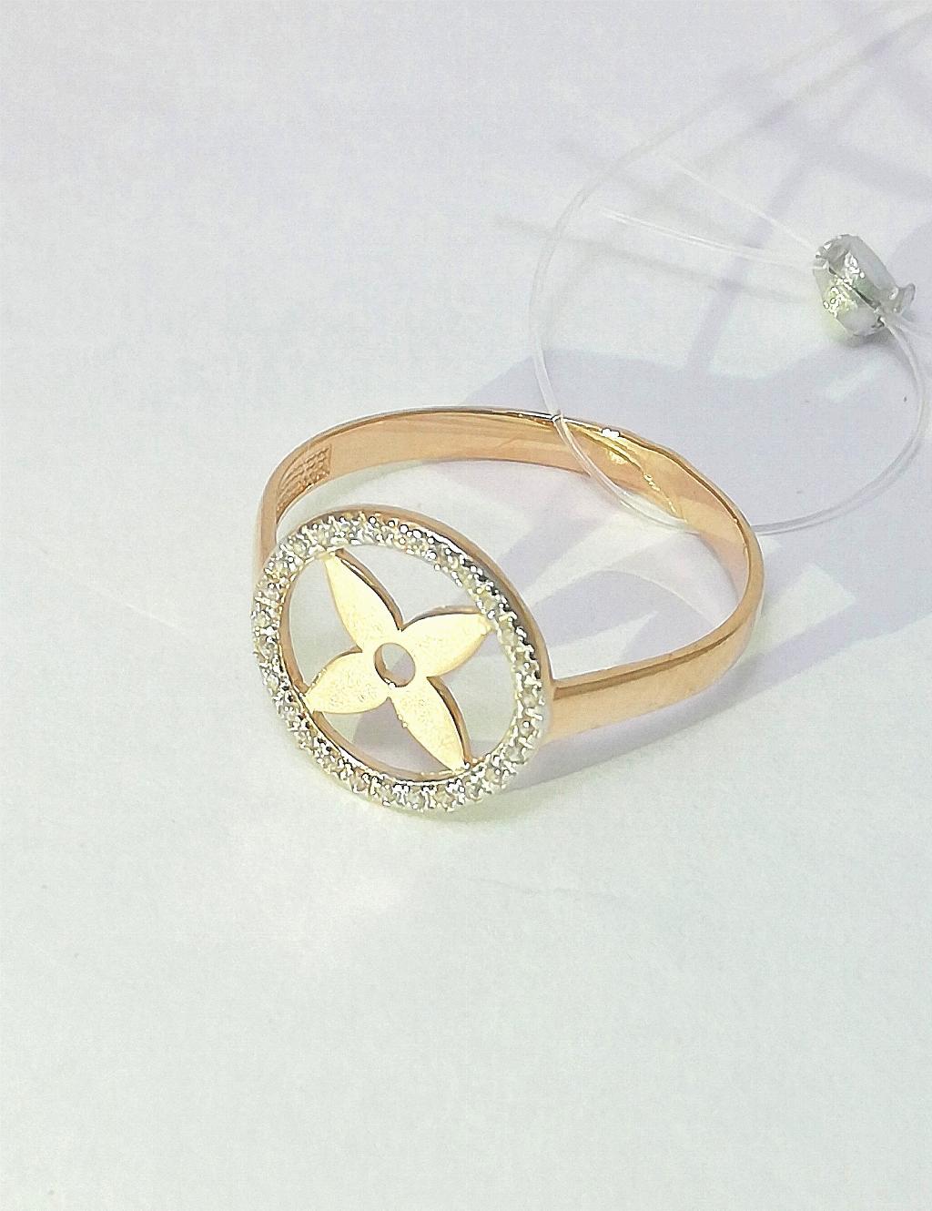 Золотое кольцо, вставка фианит