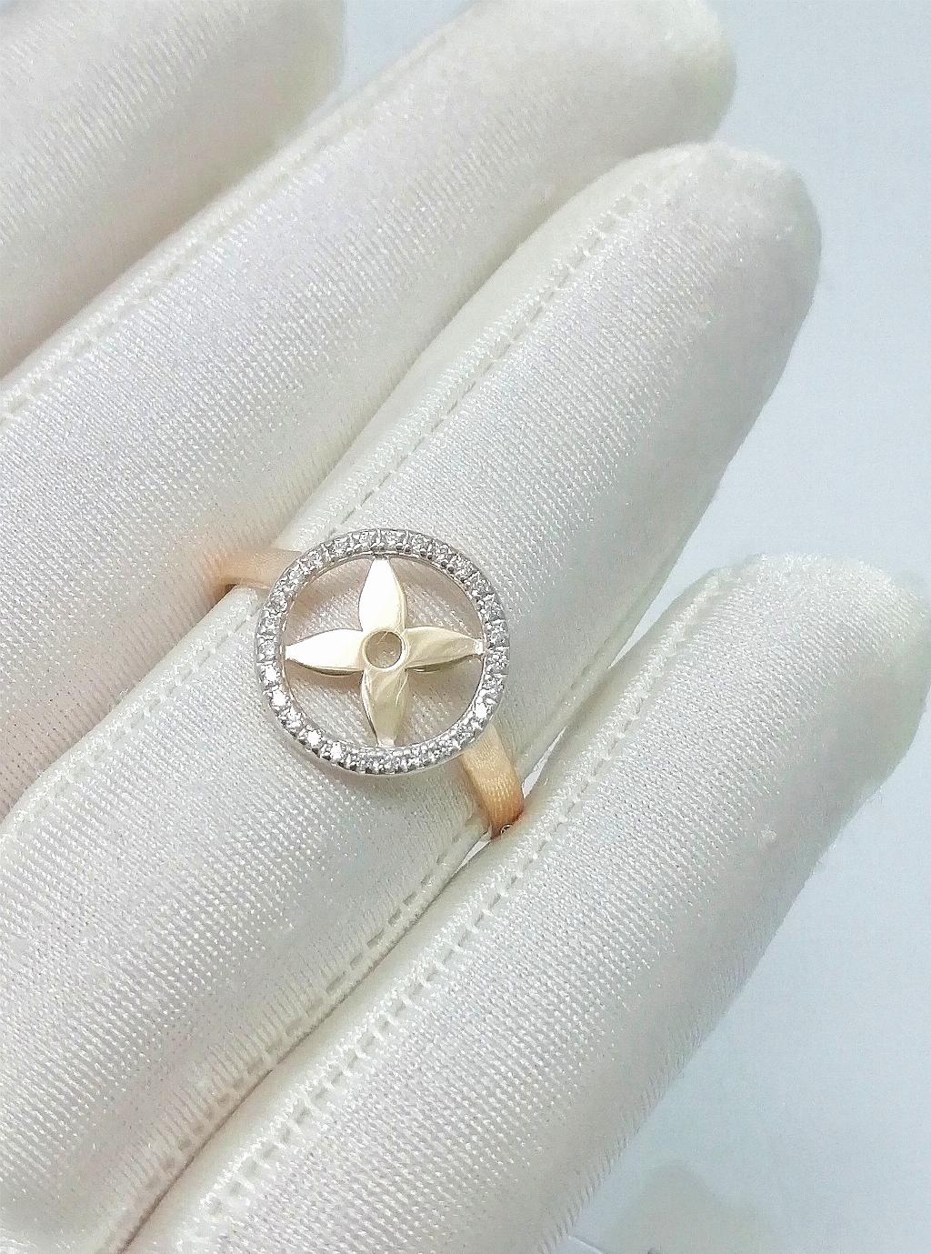 Золотое кольцо, вставка фианит