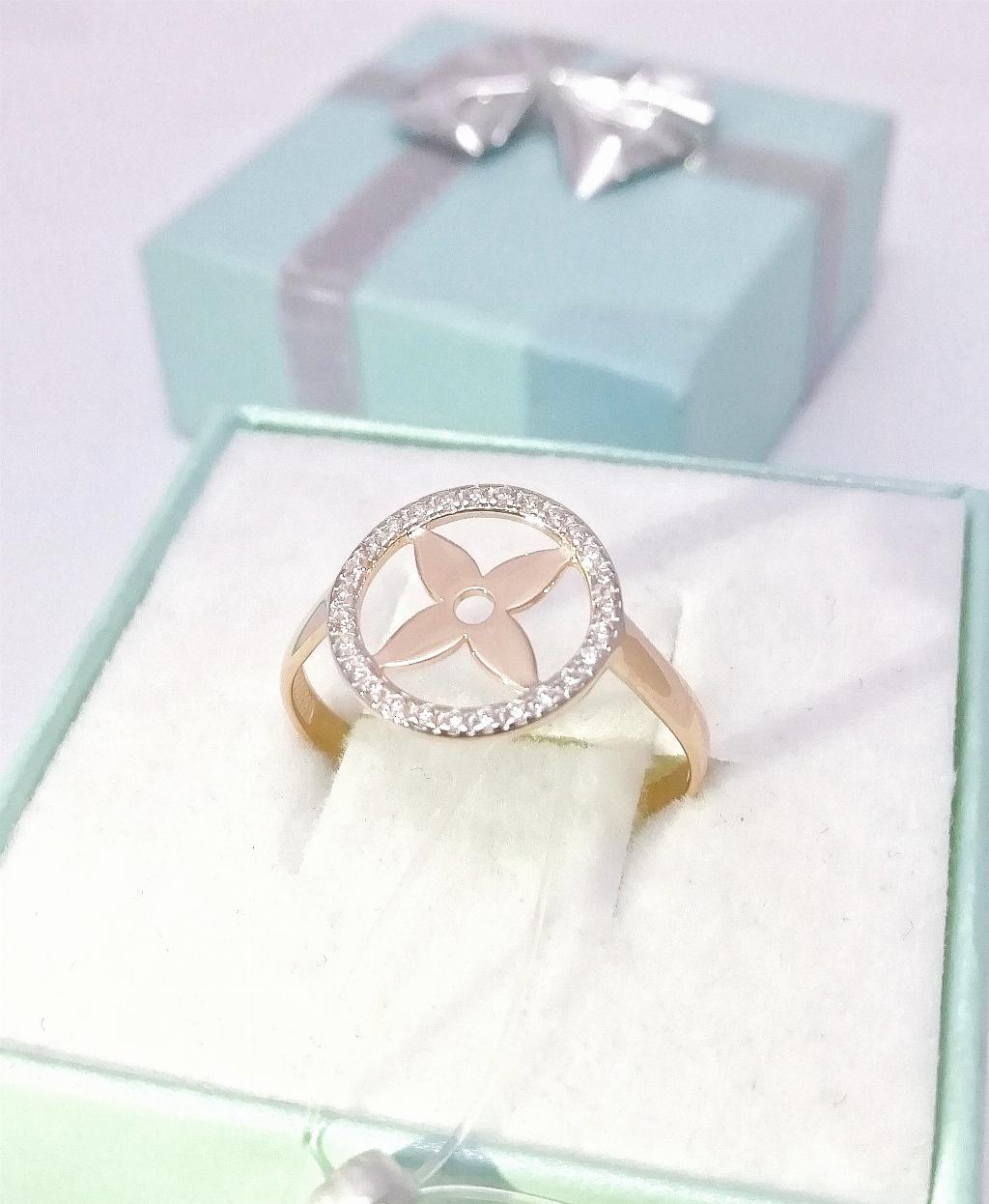 Золотое кольцо, вставка фианит