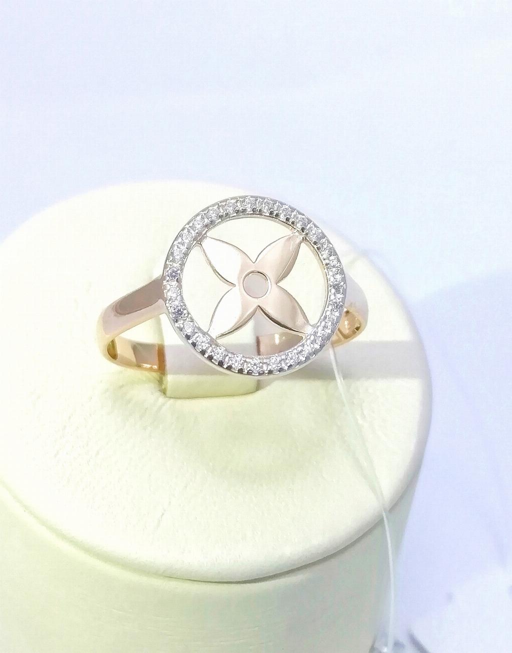 Золотое кольцо, вставка фианит