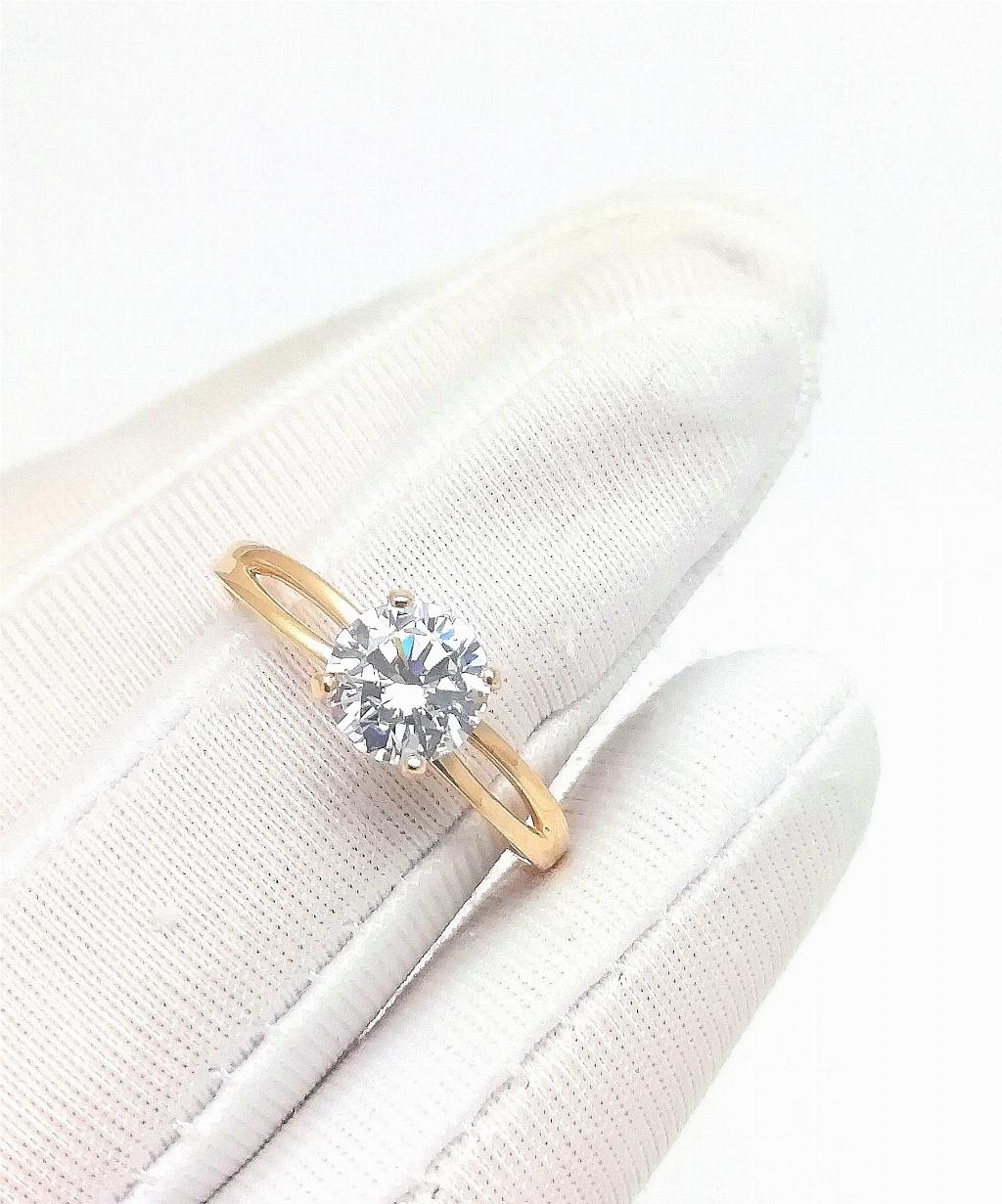 Золотое кольцо, вставка фианит