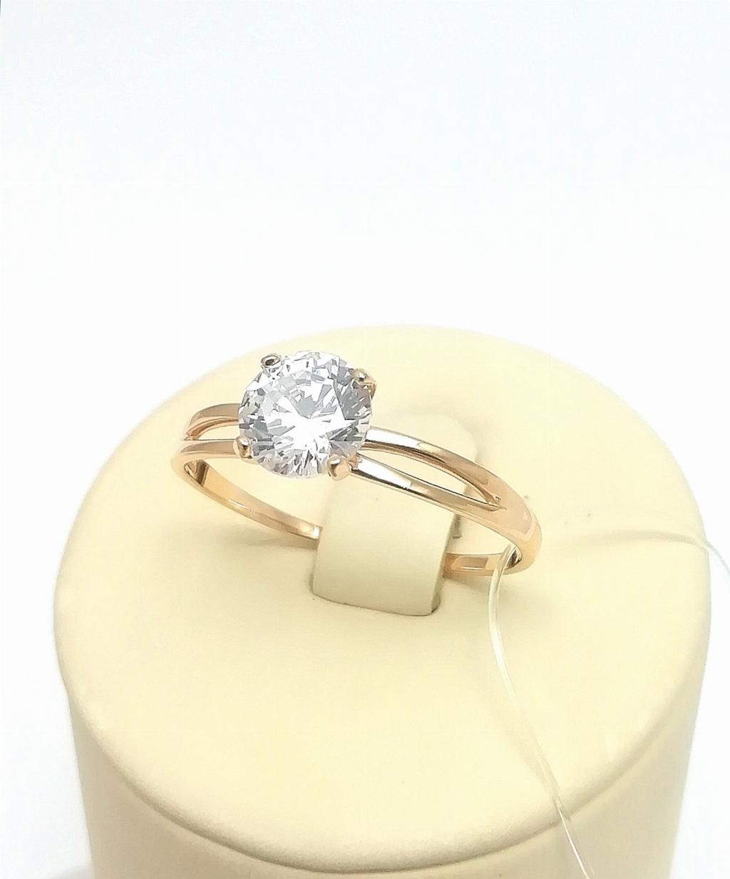 Золотое кольцо, вставка фианит