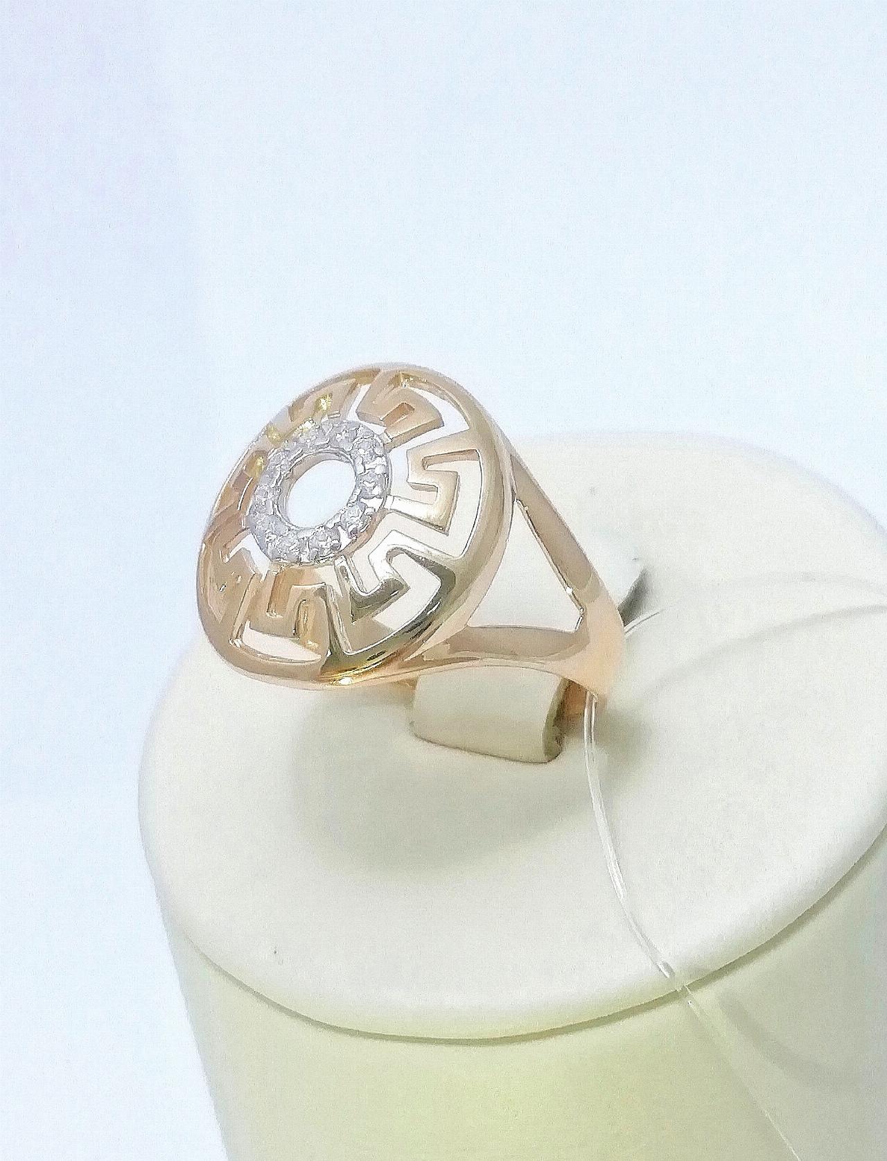 Золотое кольцо женское, вставка фианит