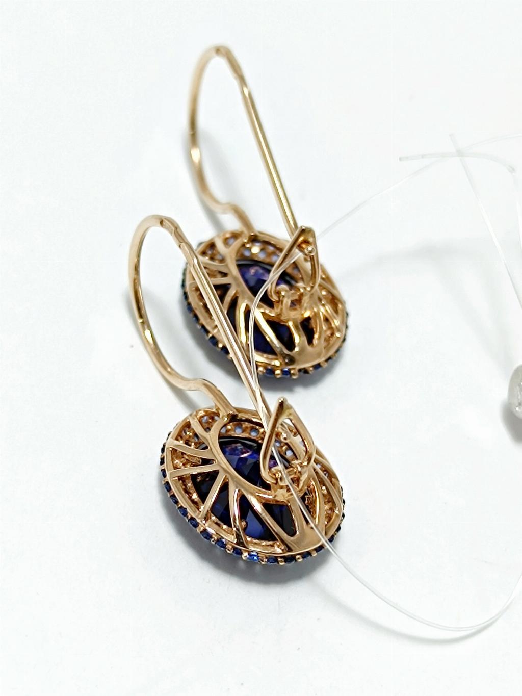 Золотые серьги женские, вставка фианит