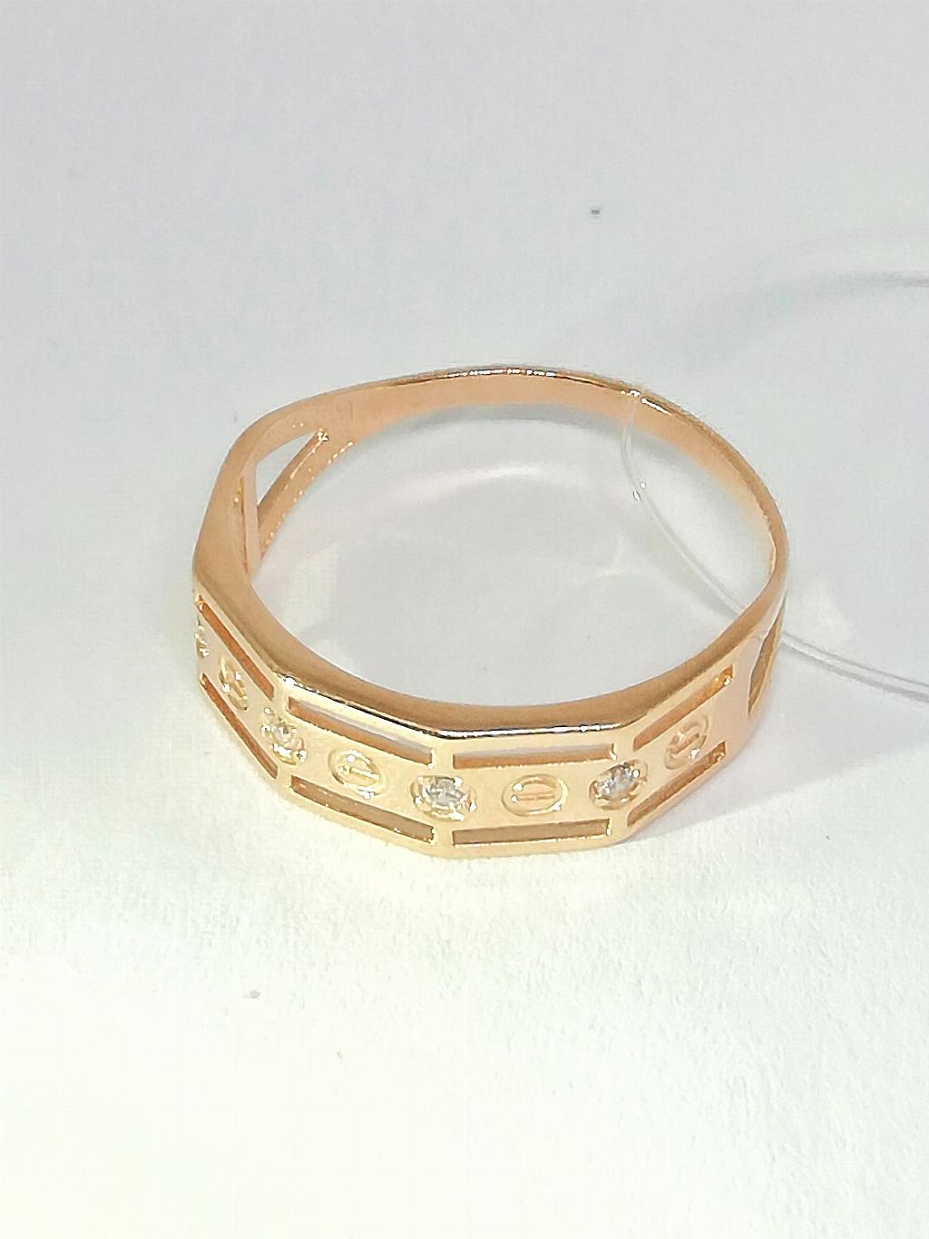 Золотое кольцо, вставка фианит