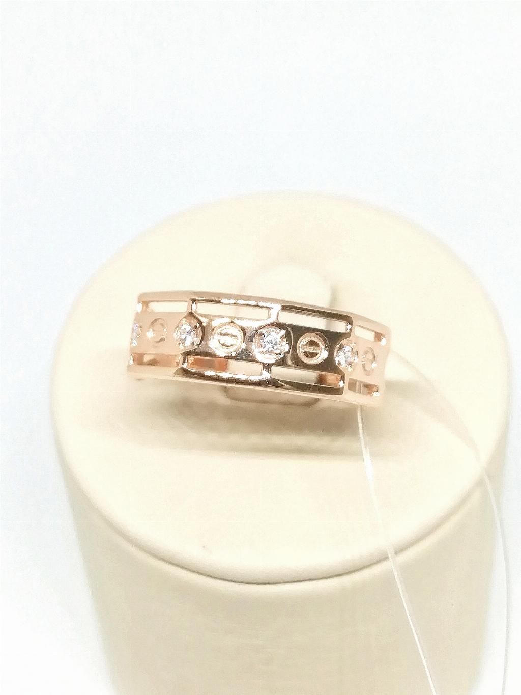 Золотое кольцо, вставка фианит