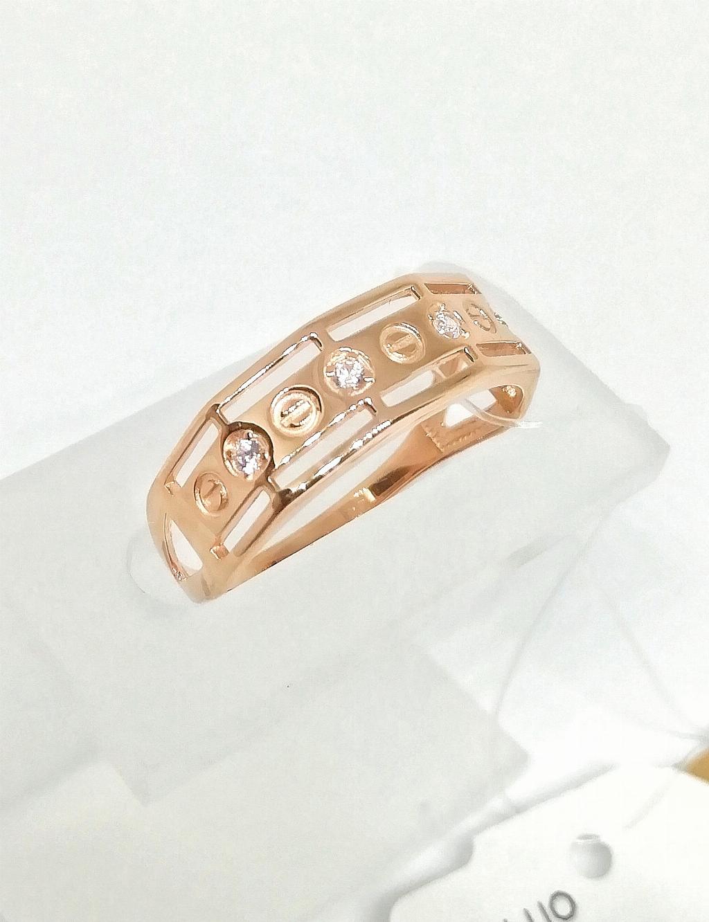 Золотое кольцо, вставка фианит