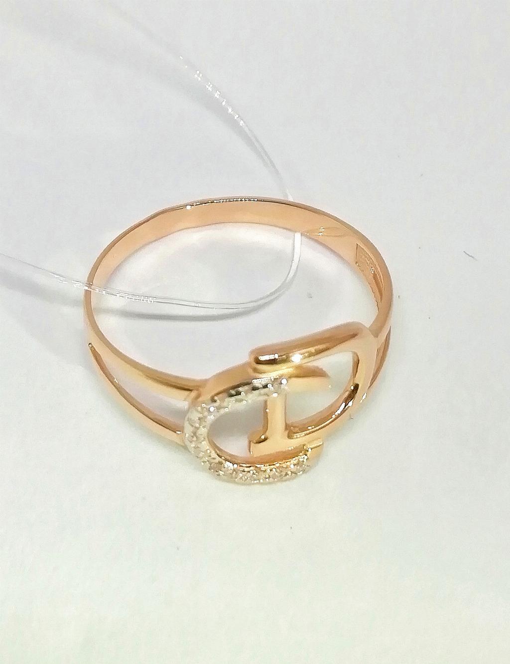 Золотое кольцо, вставка фианит