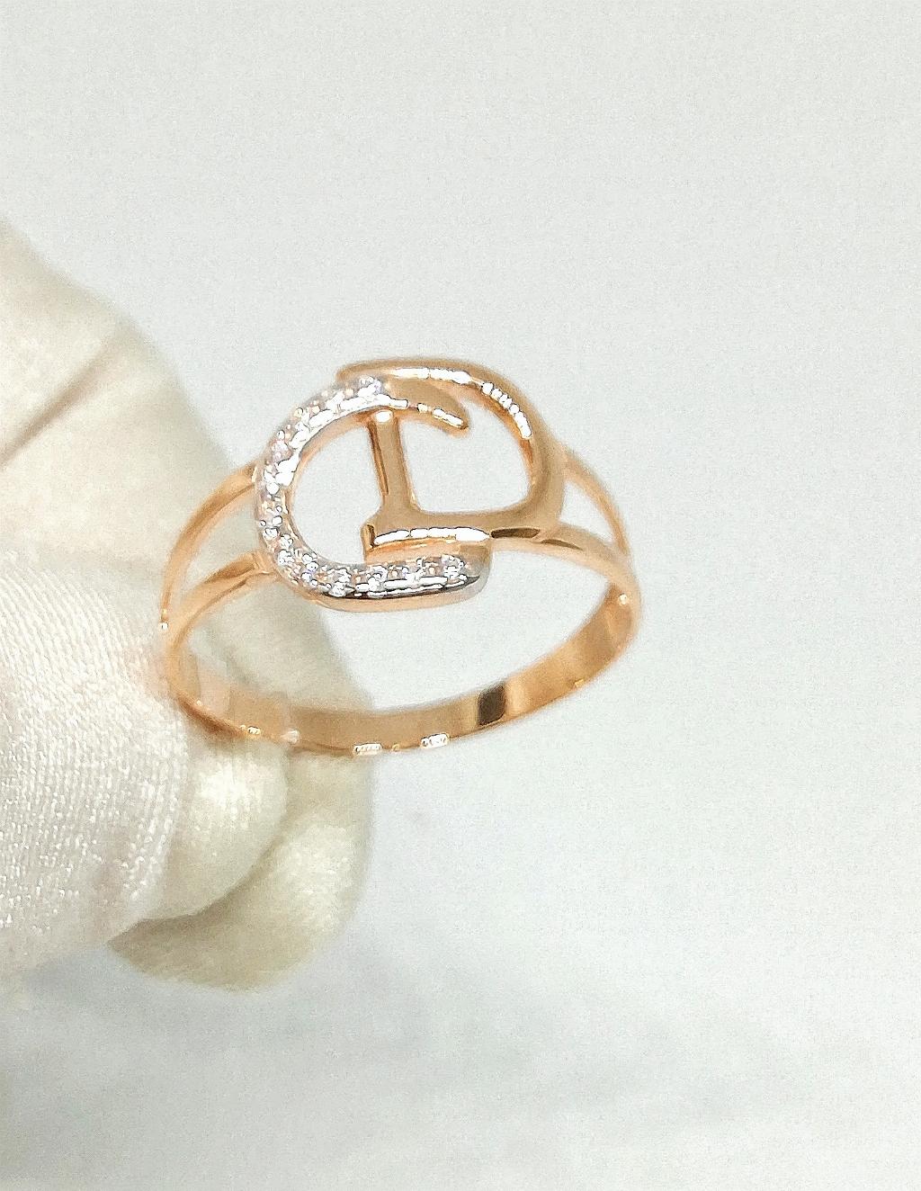 Золотое кольцо, вставка фианит