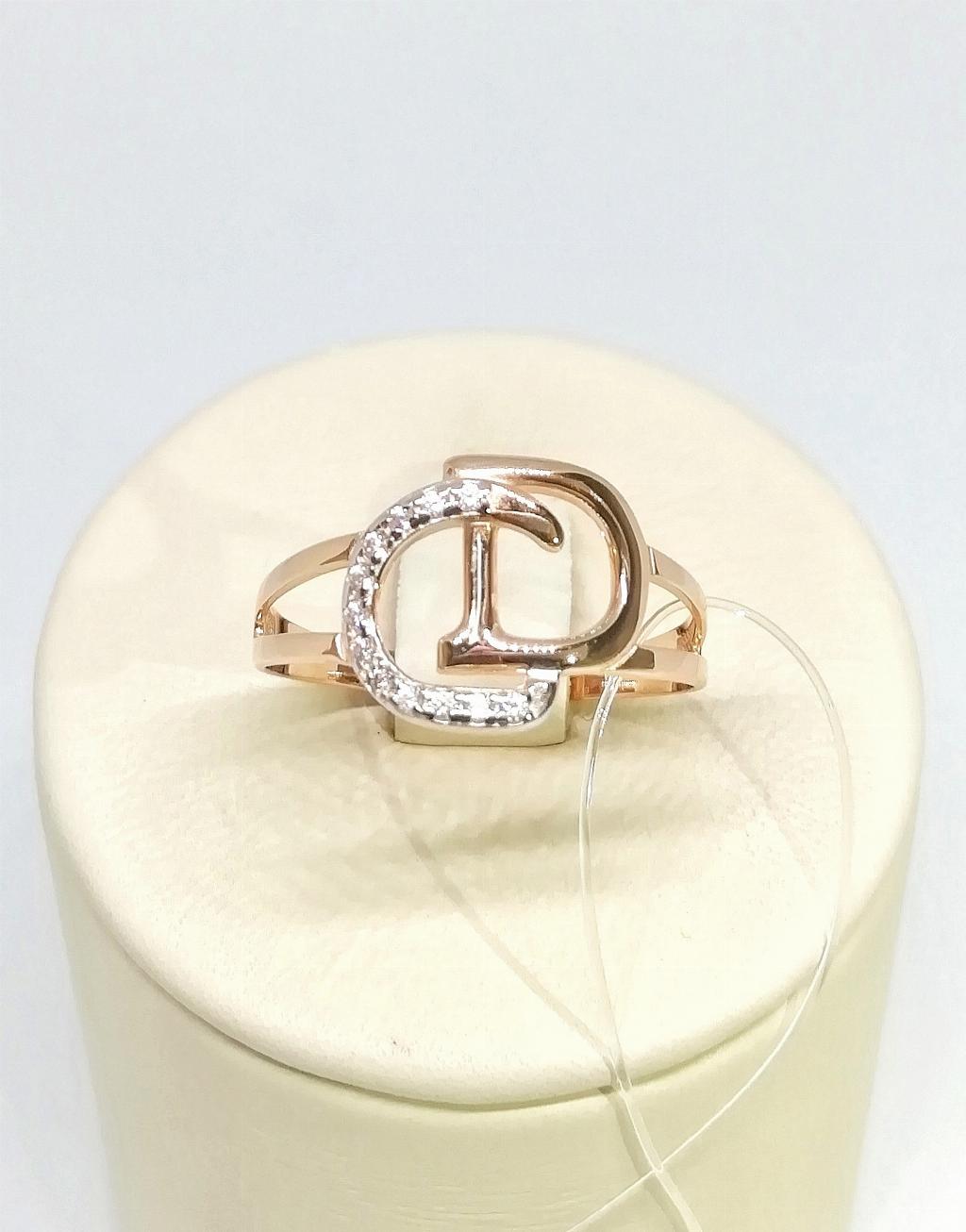 Золотое кольцо, вставка фианит