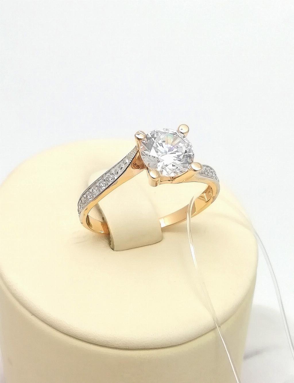 Золотое кольцо, вставка фианит