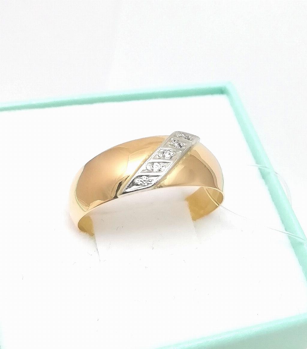 Золотое кольцо, вставка фианит