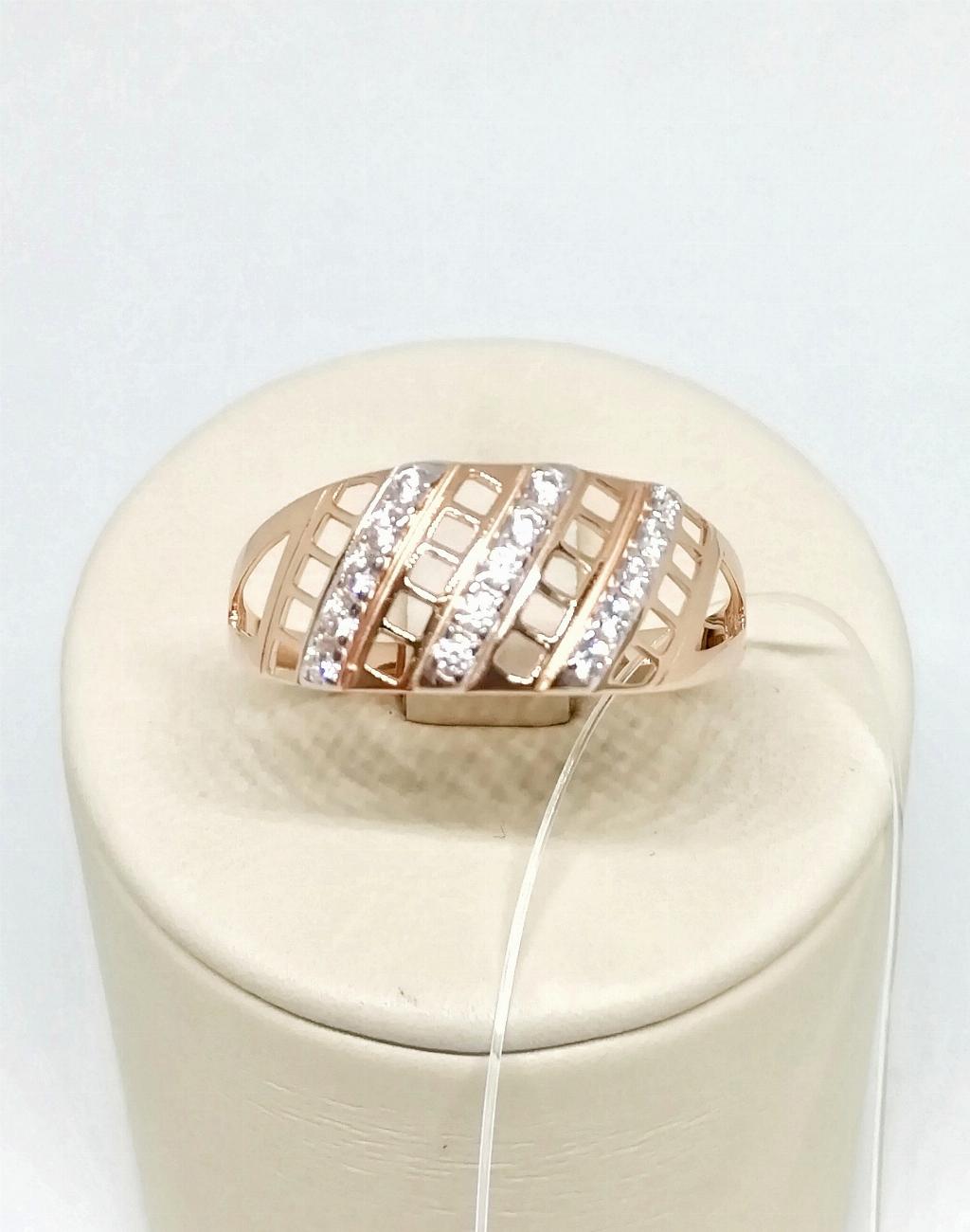 Золотое кольцо, вставка фианит