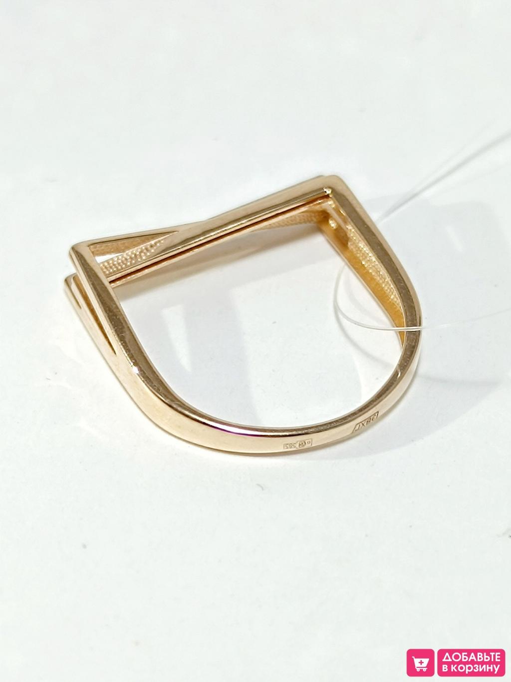 Золотое кольцо женское, вставка фианит