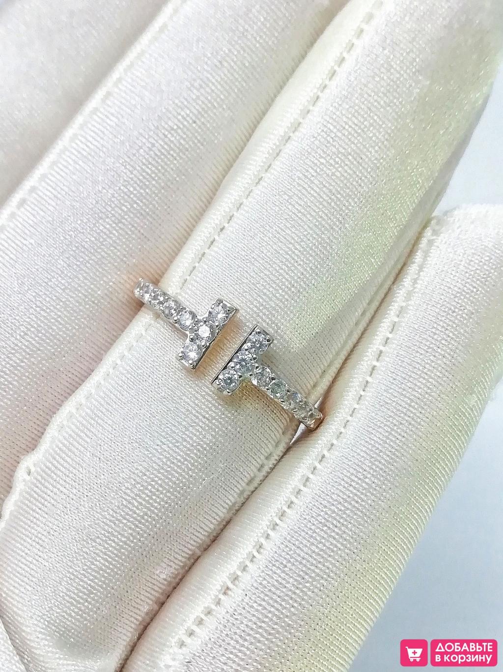 Золотое кольцо женское, вставка фианит