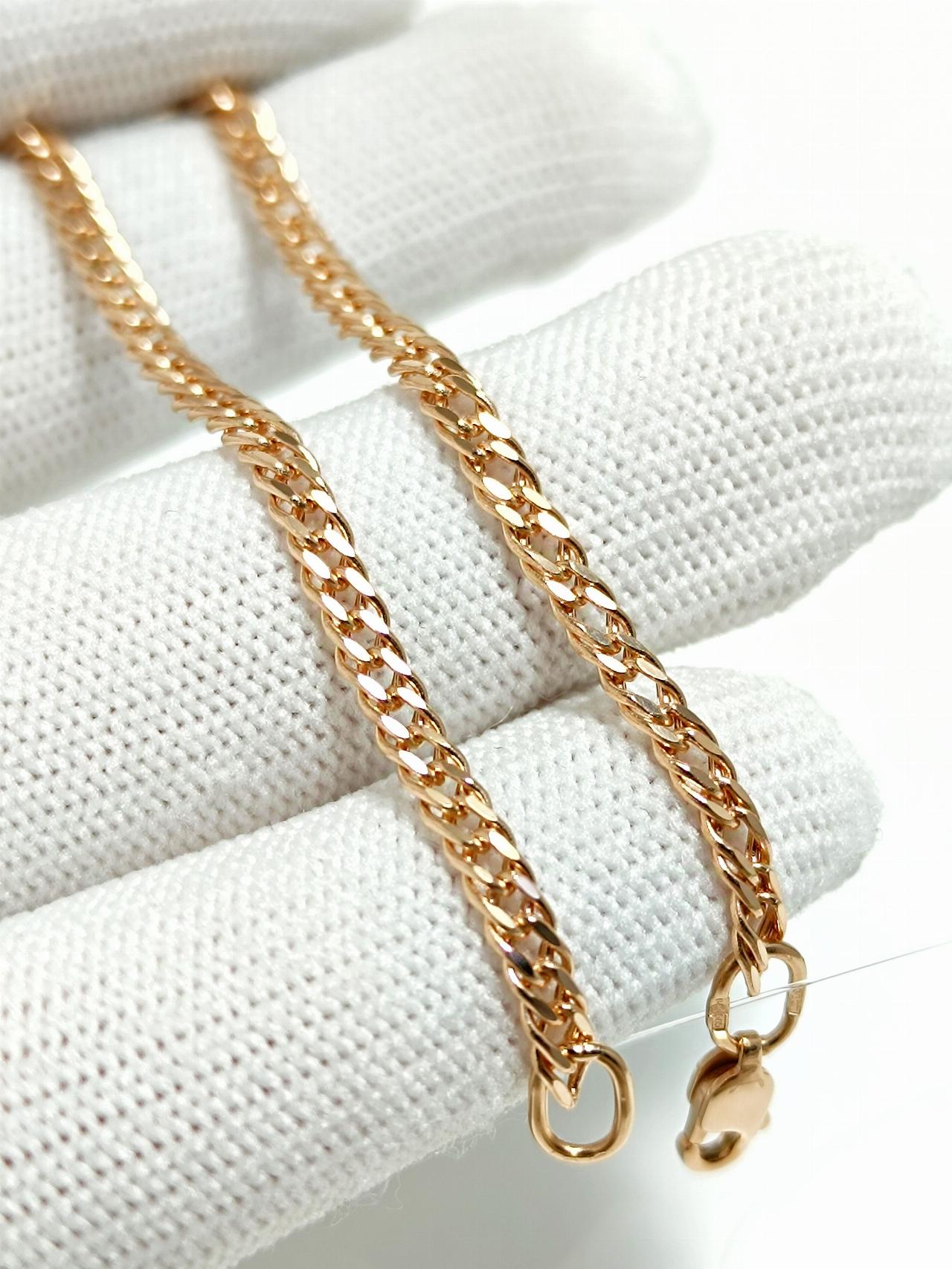 Золотой браслет Двойной ромб