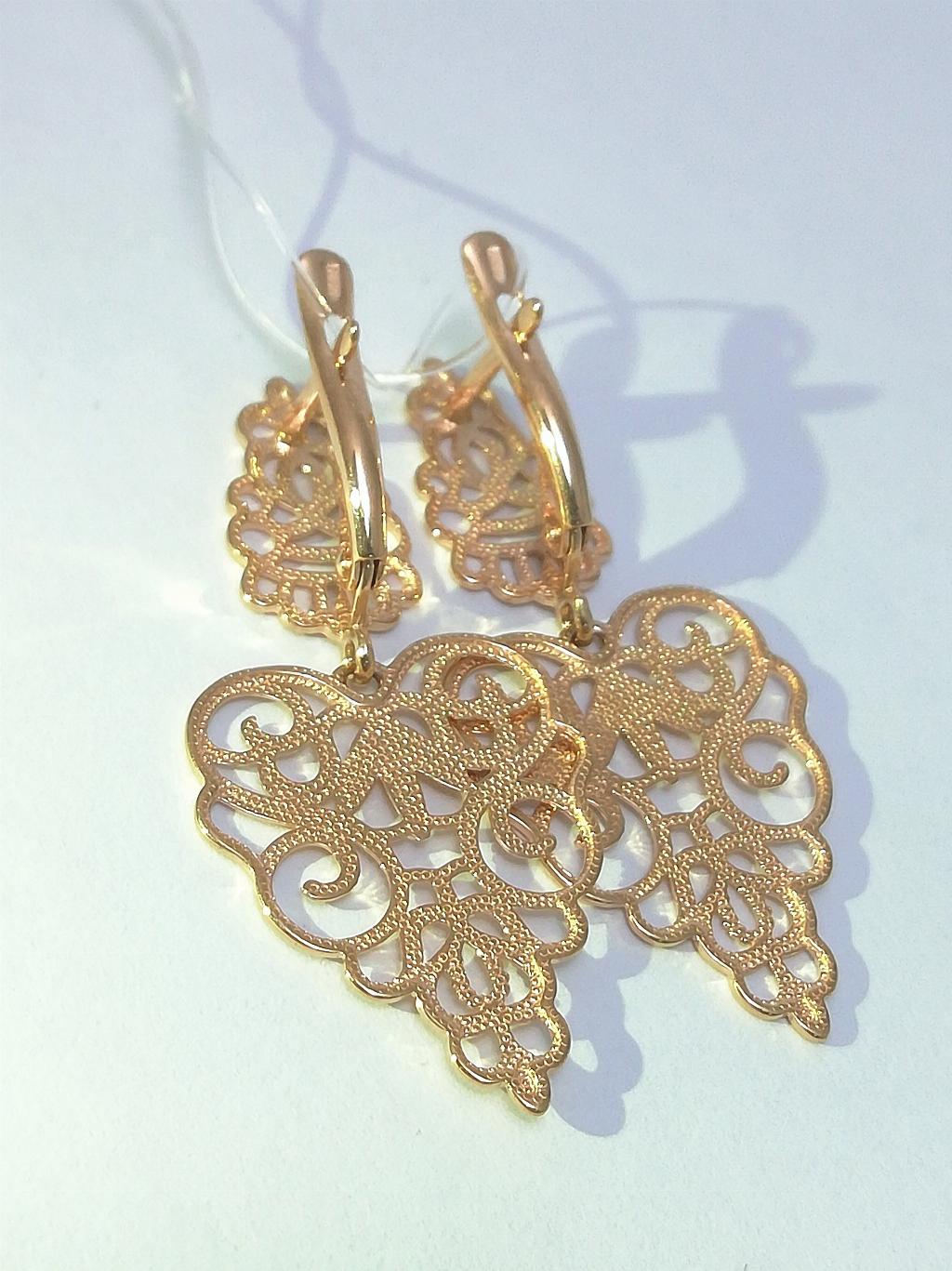 Золотые серьги ажурные