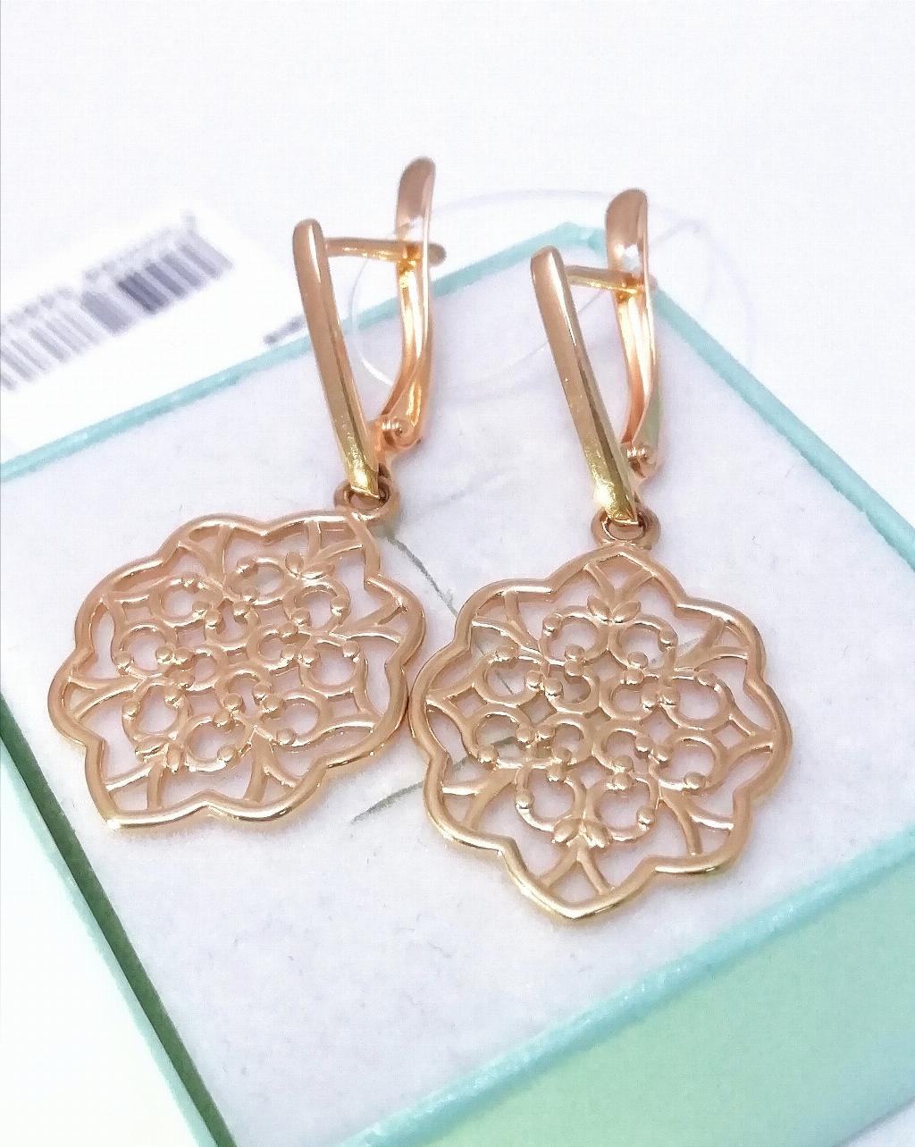 Золотые серьги ажурные