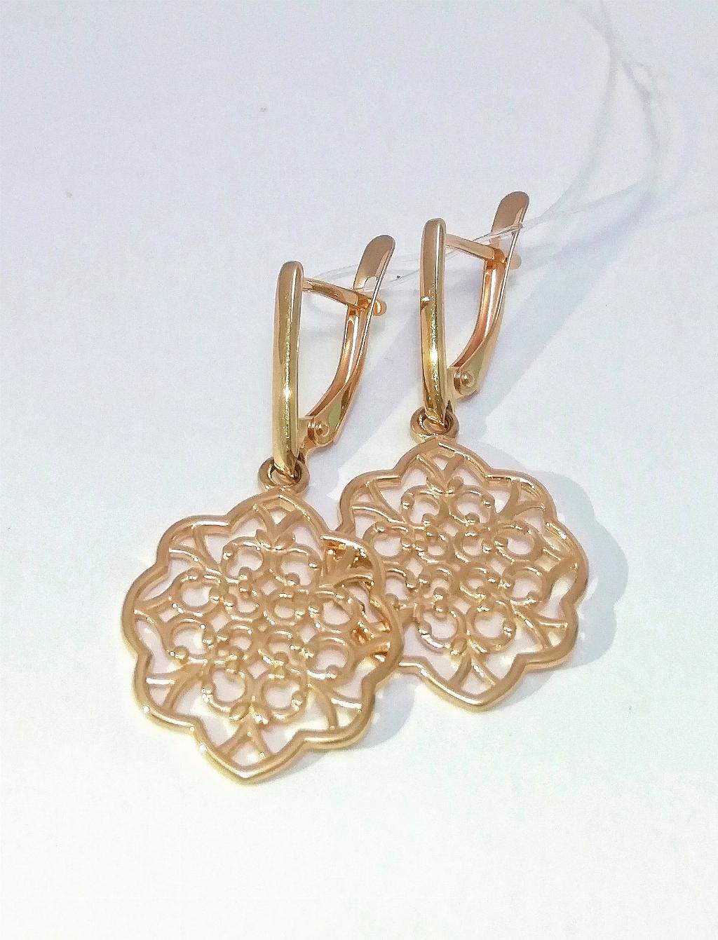 Золотые серьги ажурные