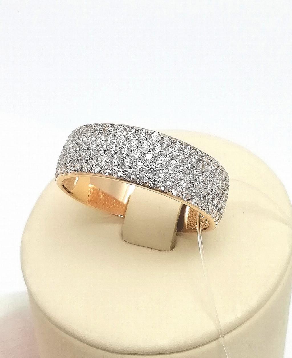 Золотое кольцо, вставка фианит