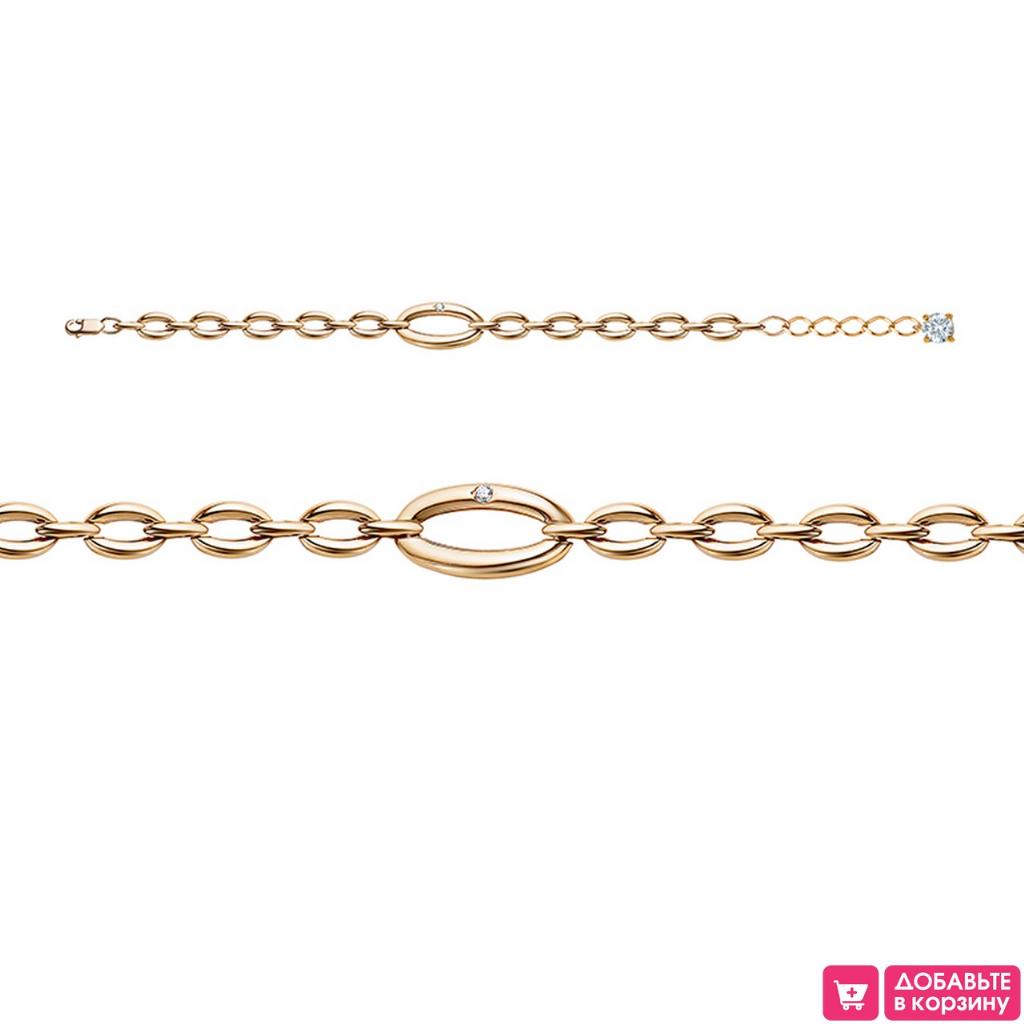 Золотой браслет, вставка фианит