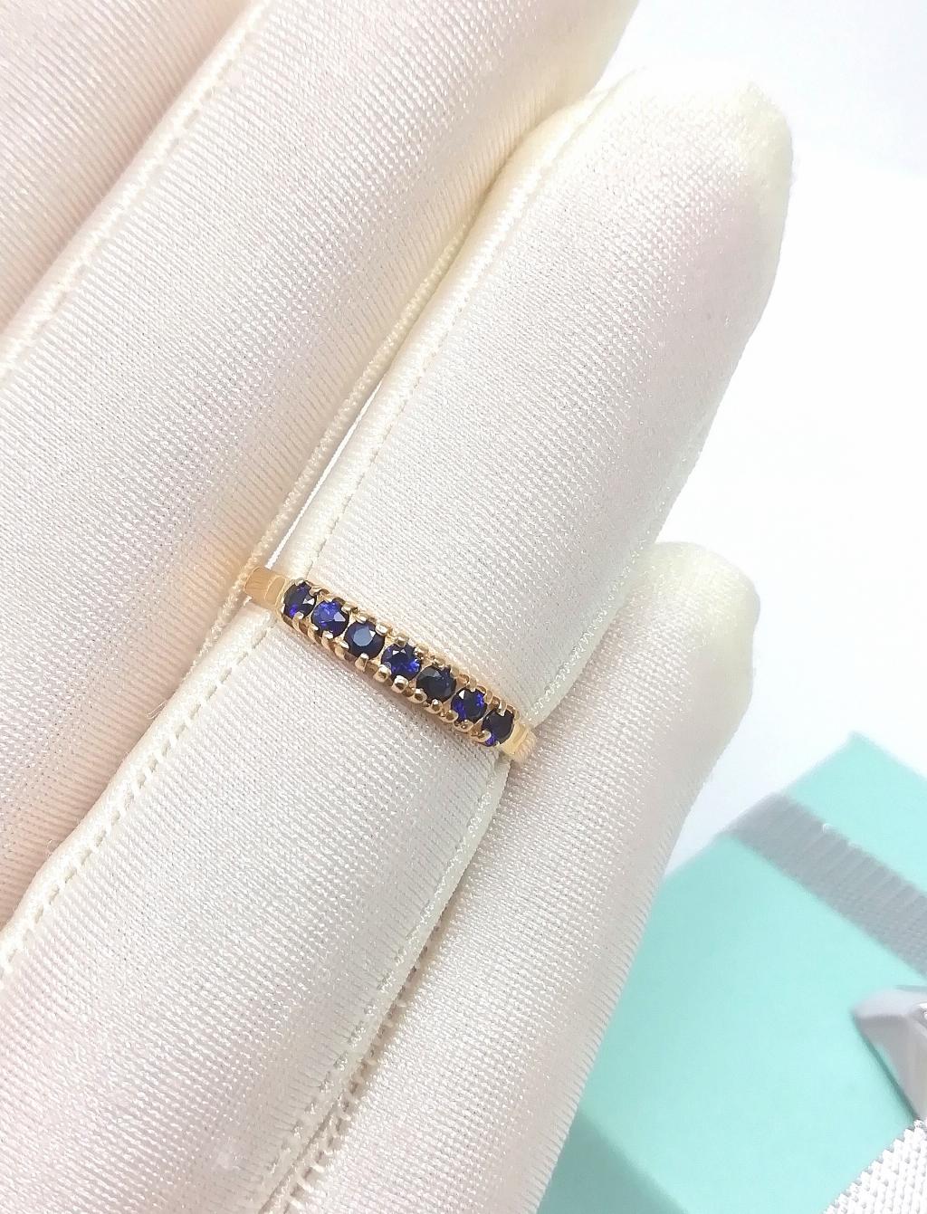 Золотое кольцо дорожка, вставка сапфир