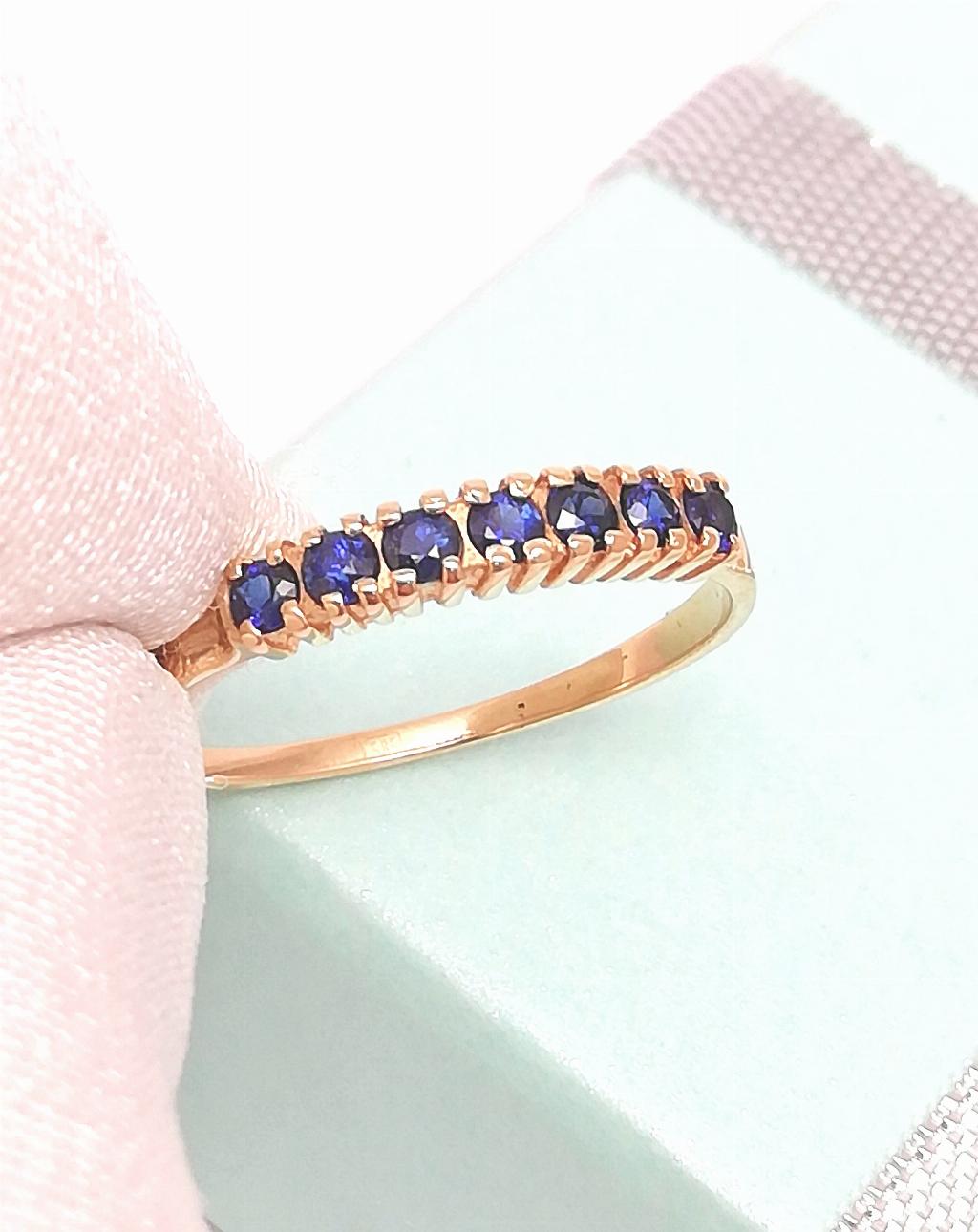 Золотое кольцо дорожка, вставка сапфир